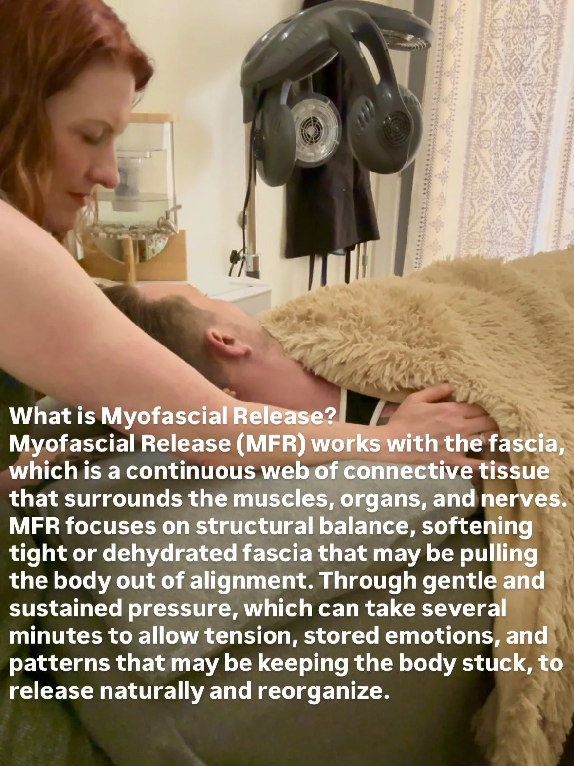 Craniosacral Therapy session at Thousand Petals Holistic Beauty. Kristianna performs a gentle neck stretch while grounding the shoulder, releasing deep fascial tension and encouraging alignment through the cervical spine. This therapeutic touch suppo