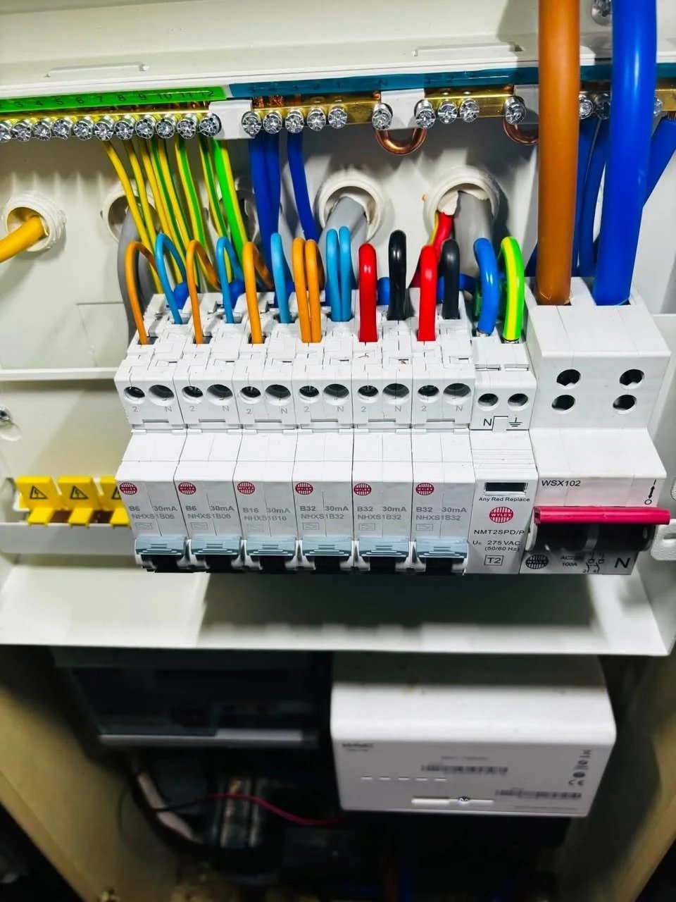 Modern consumer unit installed by LJ Electrical