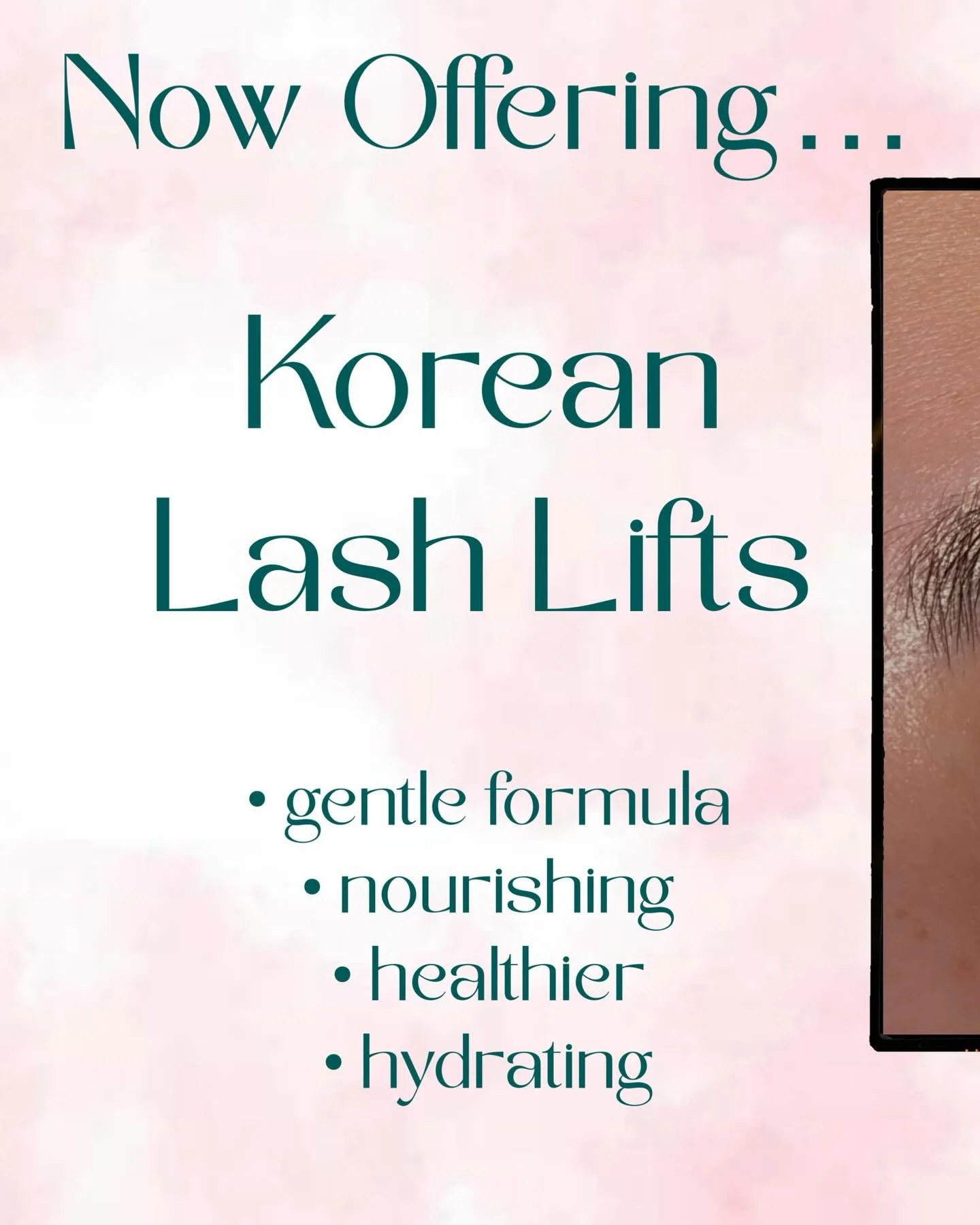 I am excited to announce that I am now offering &lsquo;Korean Lash Lifts&rsquo; !! This new formula and technique made in Korea is a gentler, more technique-focused version of a traditional lash lift. Known for giving a soft, natural curl while keepi