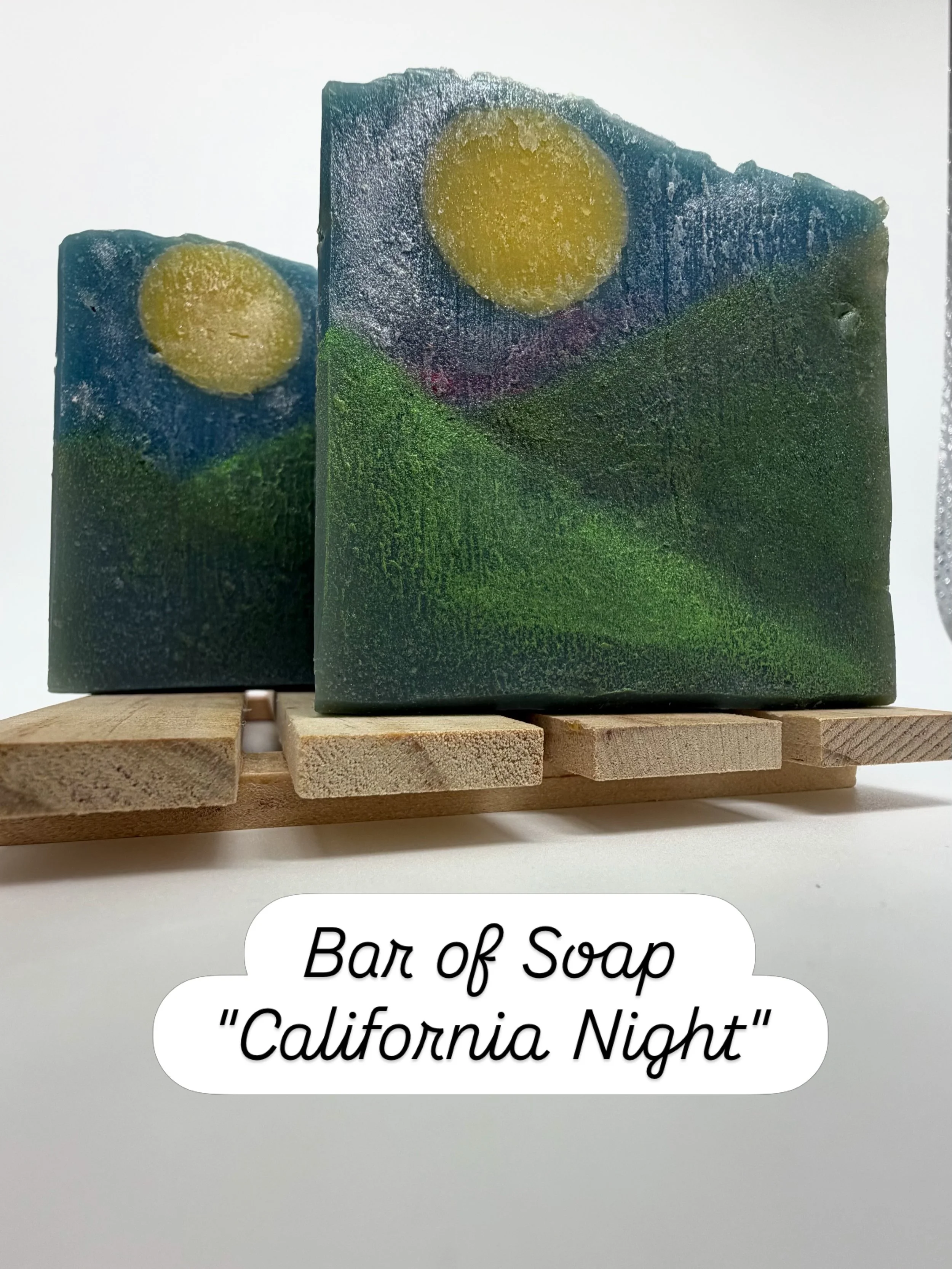 &laquo;California Night&raquo; Bar Soap. Ingredients: Natural oils and orchid fragrance.