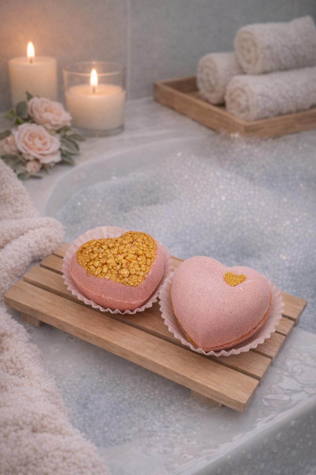 Heart-Shaped Bath Bomb