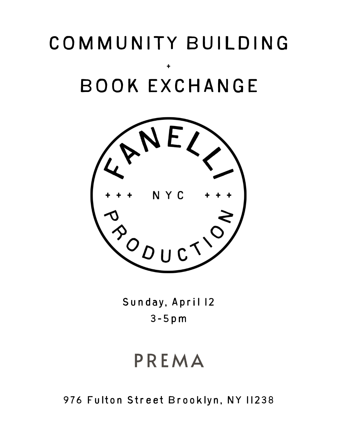 FANELLI PRODUCTION X PREMA BOOK SWAP