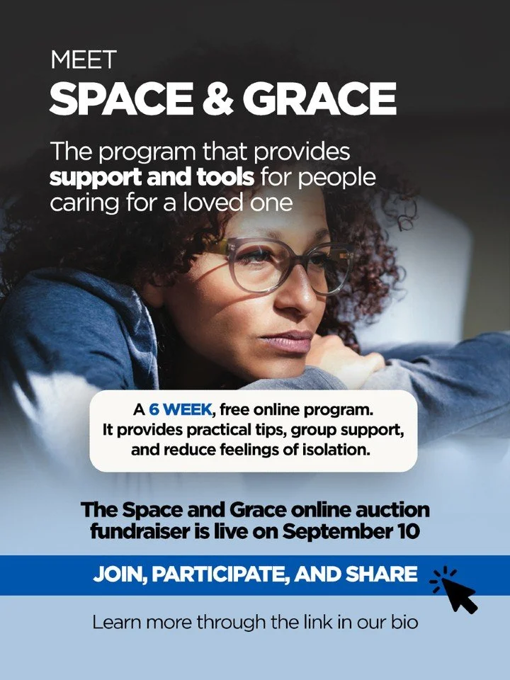 ✨ The wait is over! ✨
On September 10, our Online Silent Auction goes live with amazing and exclusive items. 🖼️🎁

All funds raised will support Space and Grace &mdash; a free six-week online program that provides tools, practical tips, and group su