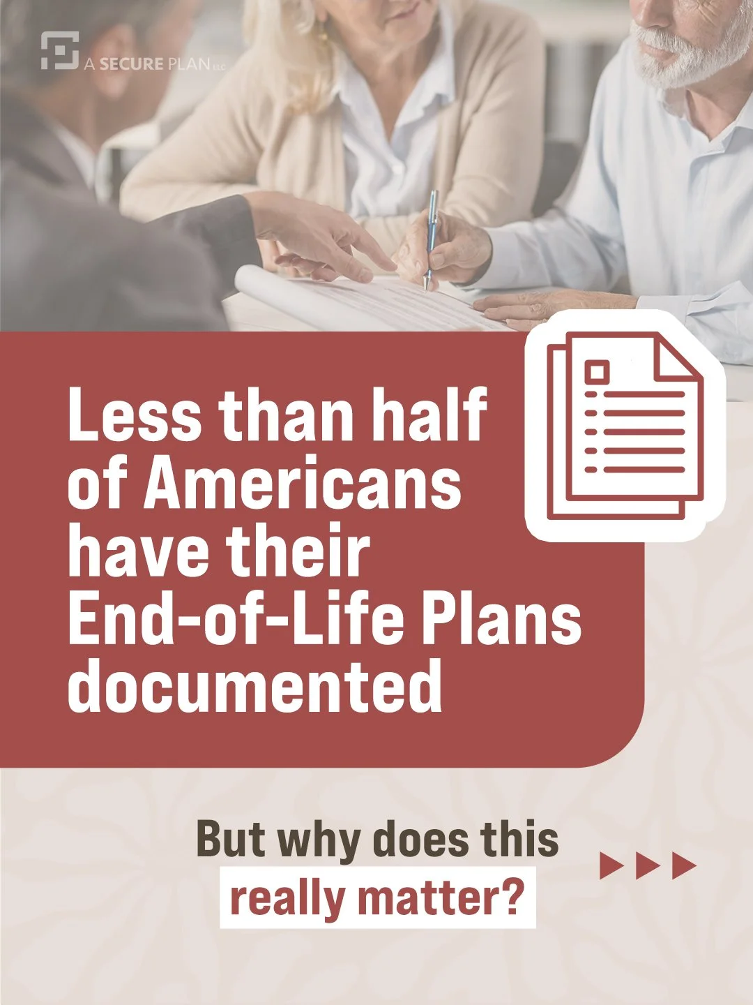 Most of us agree that planning ahead is important &mdash; yet few of us actually do it.

In the United States, fewer than half of adults have documented their end-of-life plans.

Planning early isn&rsquo;t about fearing the future &mdash; it&rsquo;s 
