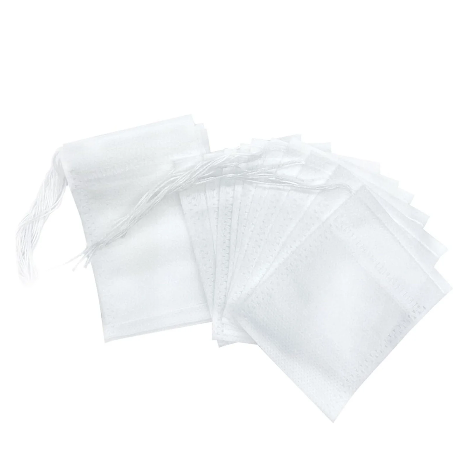 Pack 100 White Disposable Tea Sachet (Drawstring Tea Bags)