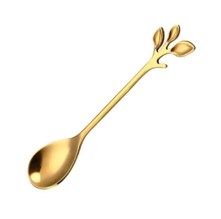 Golden Tea Leaf Demitasse Spoon