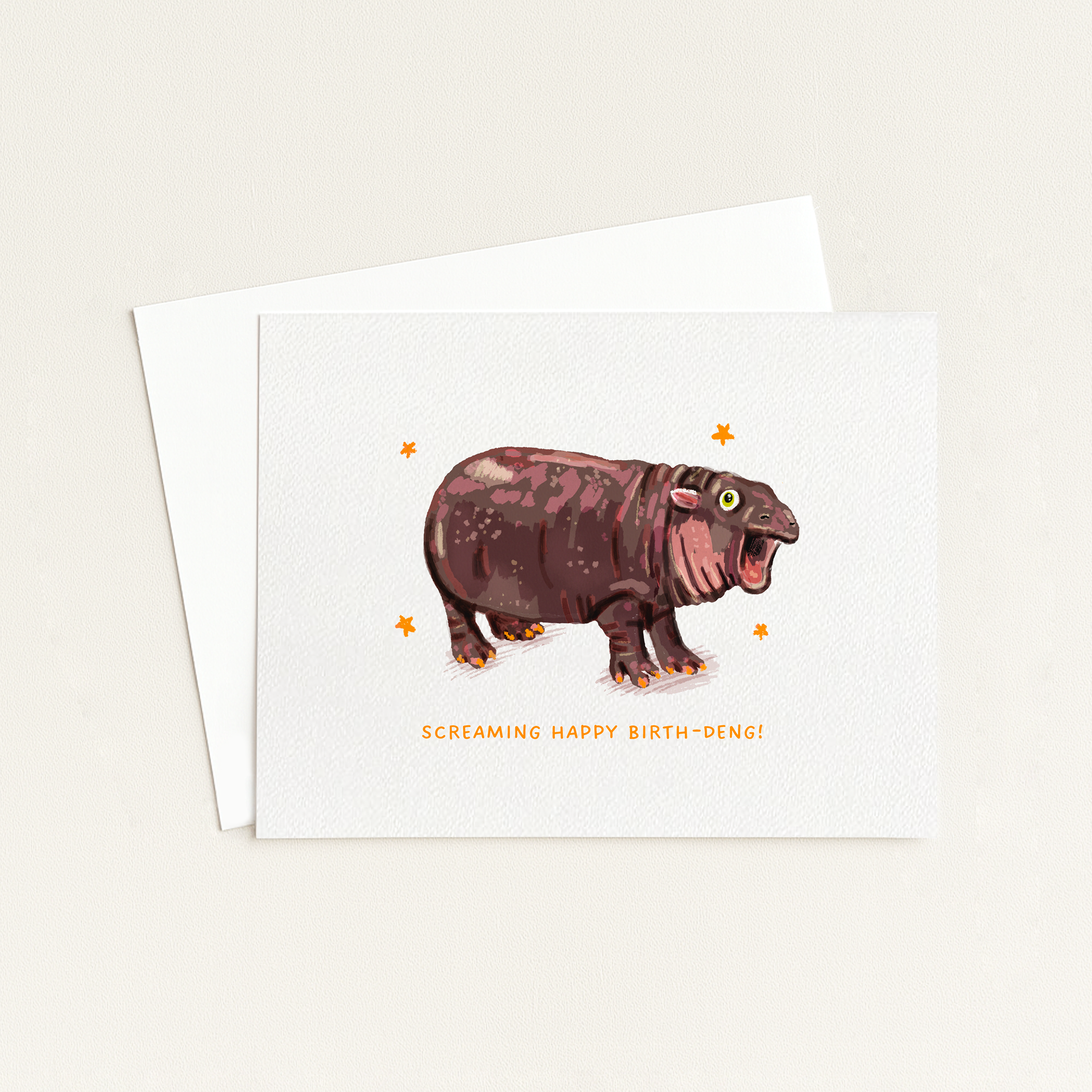 Moo Deng Birthday Card