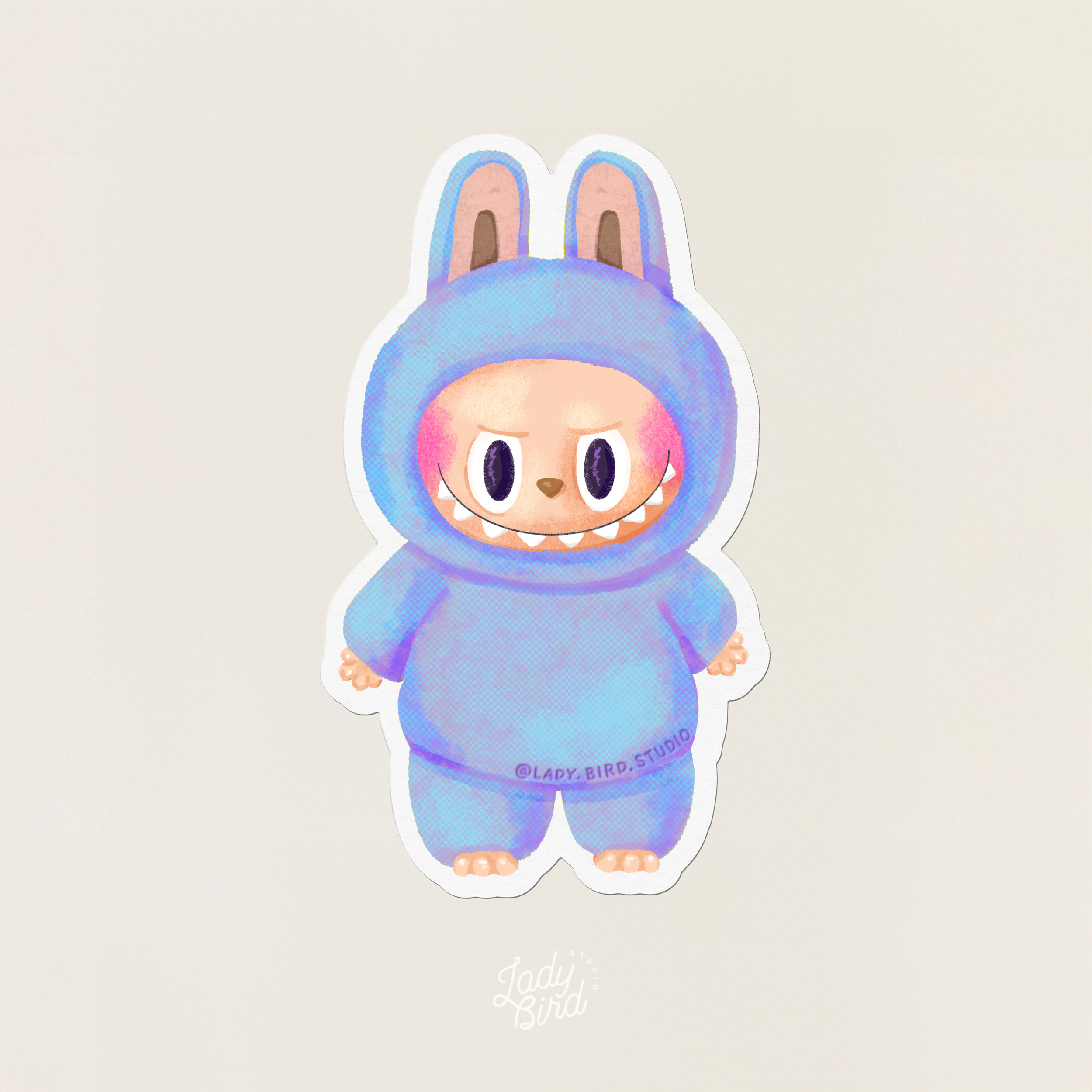 Blue Labubu Sticker