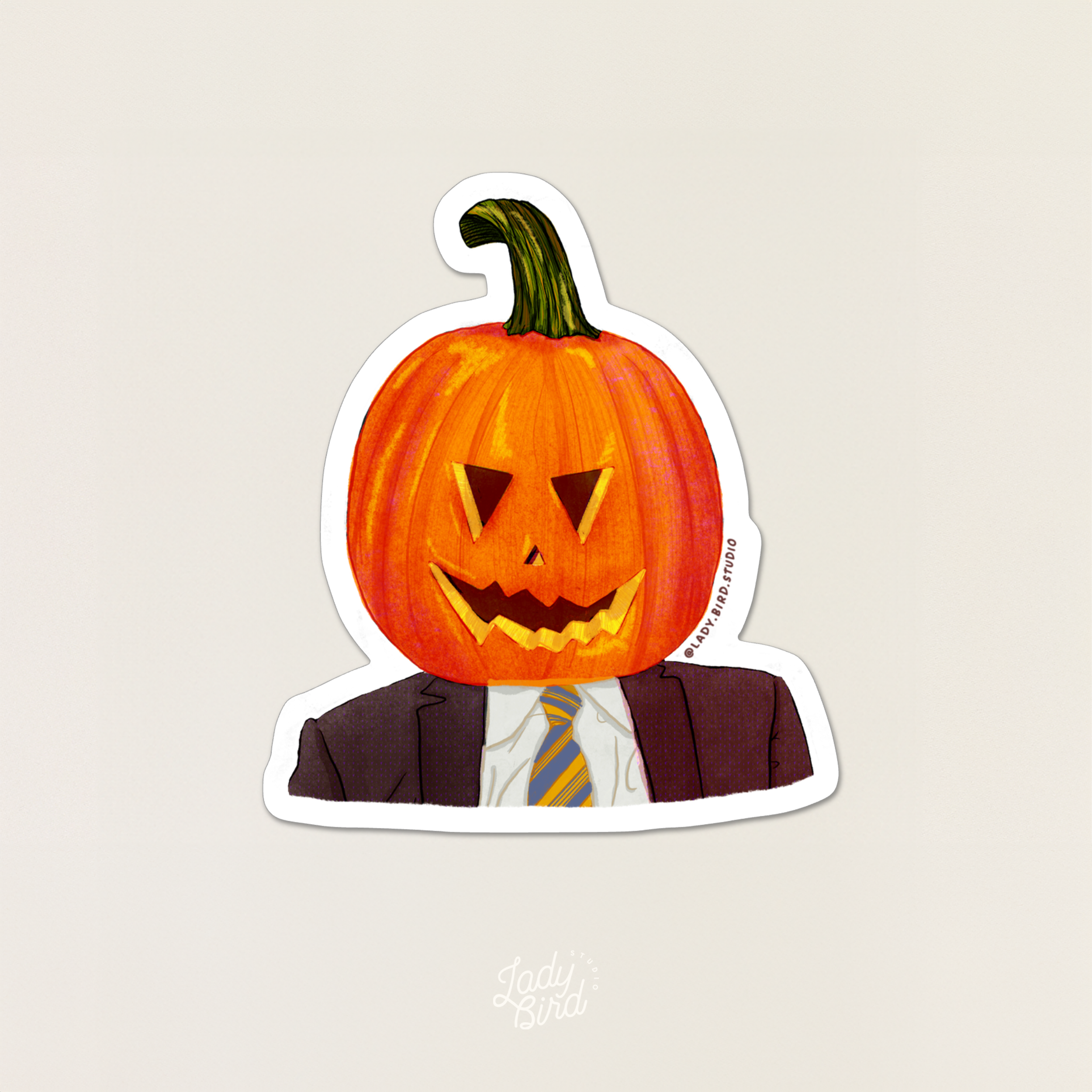 Dwight Pumpkin Head Sticker