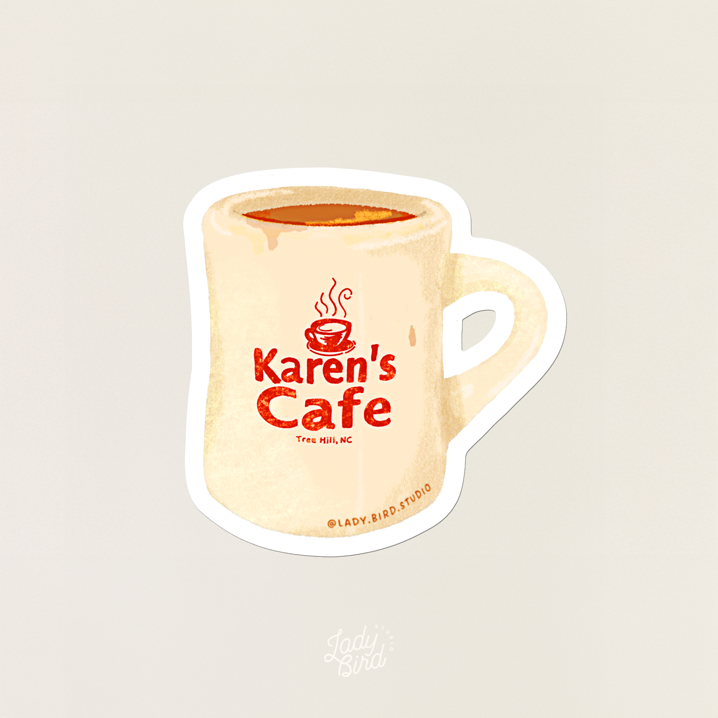 Karen's Cafe Coffee Mug Sticker
