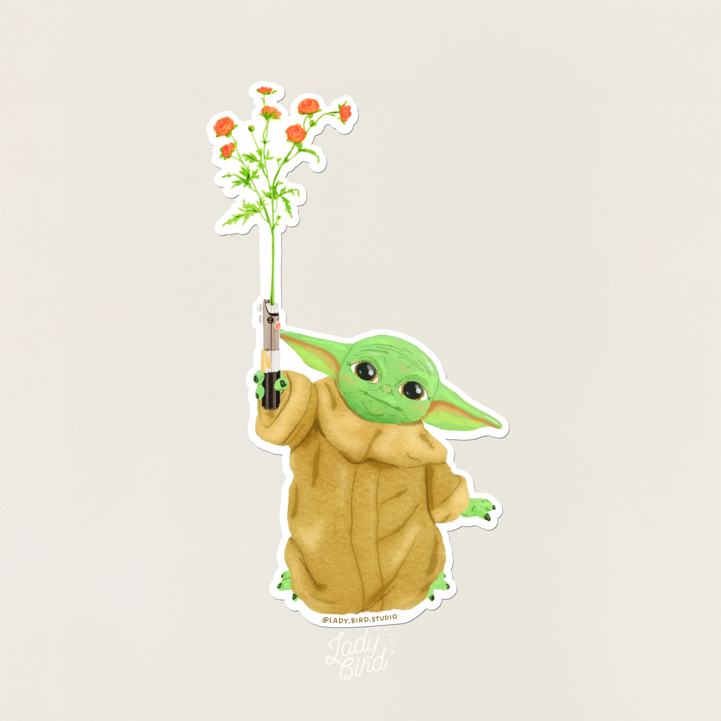 Floral Lightsaber Sticker