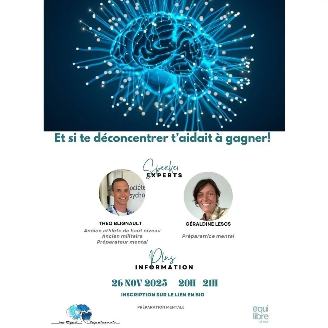 🚨 Webinaire le 26/11 de 20h &agrave; 21h 🚨 

Profite de la pr&eacute;sence en live de deux supers pr&eacute;parateurs mentaux 😇, @theoblignaut  et moi-m&ecirc;me pur parler concentration, flow, rel&acirc;chement et performance !

🤯 C&rsquo;est im