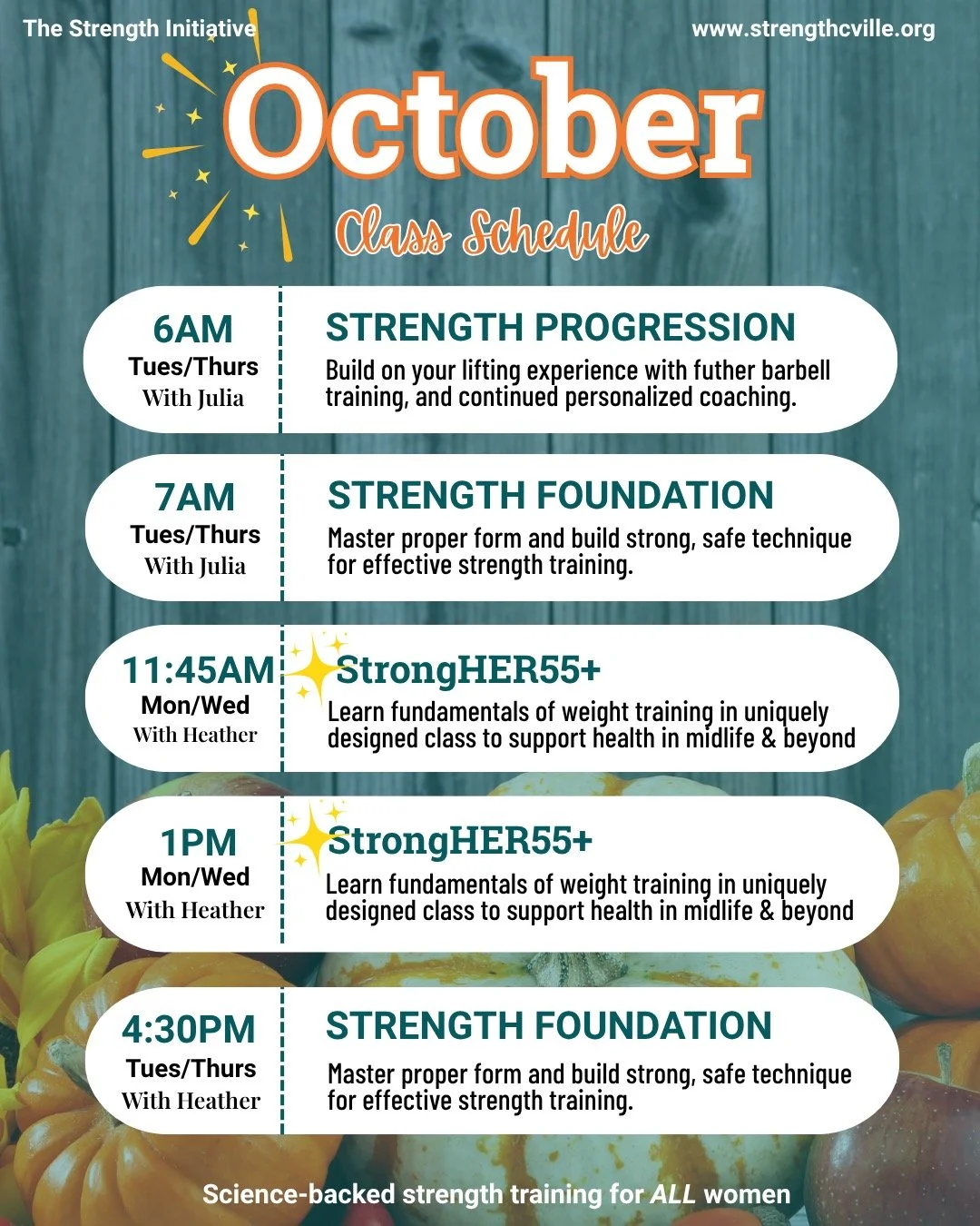 ✨We&rsquo;re so excited to introduce StrongHER55+ to our October programming! 

Join us! 💪

#StrengthTrainingInCharlottesville #WomenWhoLift #StrengthTrainingForWomen #ScienceBacked