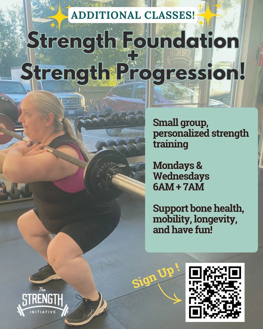 You&rsquo;ve asked, and we&rsquo;ve listened! We now have additional Strength Foundation and Strength Progression classes Mondays &amp; Wednesdays at 6 and 7am!

Led by Camille, these will have the same awesome barbell movements as our other strength