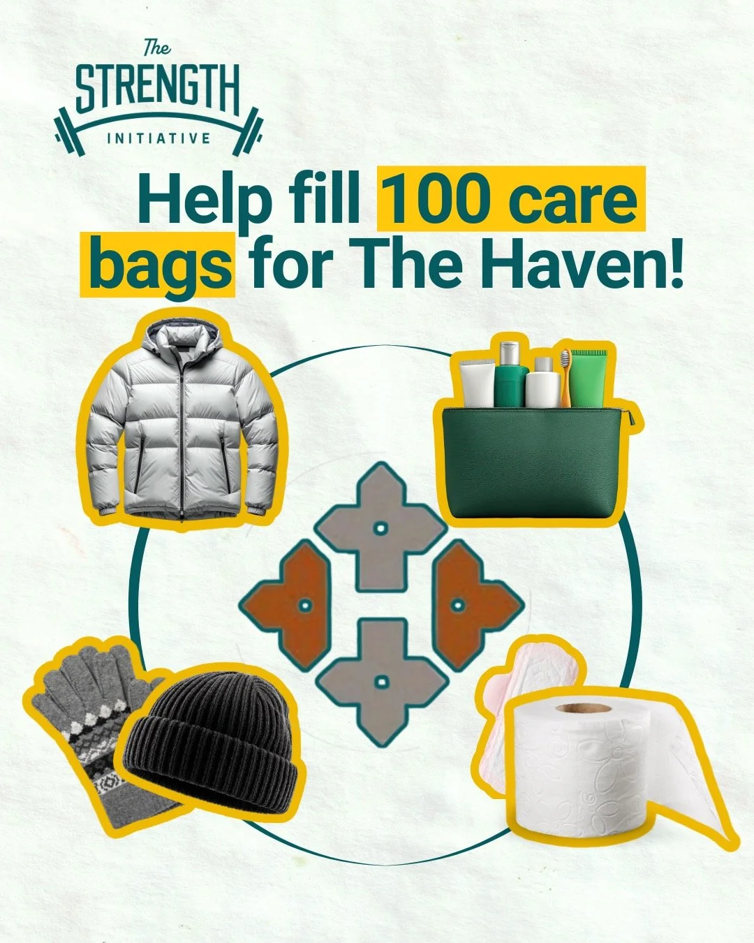 One of our amazing members is leading a packing party with the goal to assemble 100 care bags for The Haven! 💛

If you&rsquo;d like to help, we&rsquo;re collecting items at the gym now through Saturday morning (1/31). 

Items needed: Winter coats, g