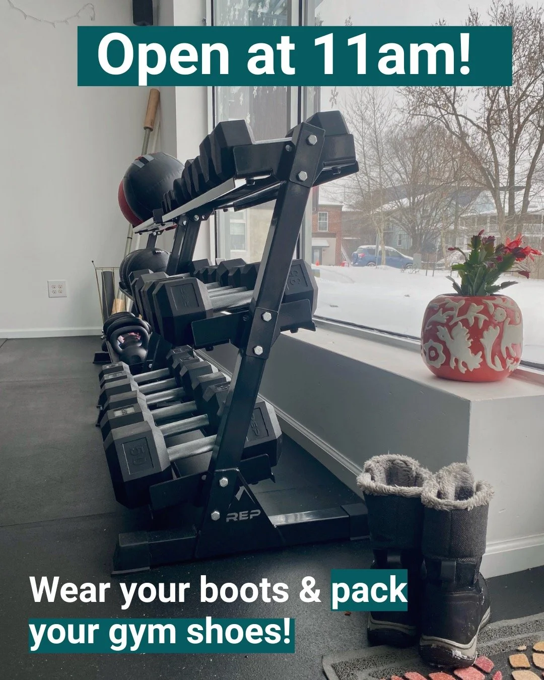 We&rsquo;re opening at 11am tomorrow (1/27)!

Morning classes are sadly cancelled.

✨BUT! We do have OPEN GYM at 11am and 1pm! ✨
Be sure to sign up. 

Afternoon classes are on as scheduled! 

Oh, and if you change into your gym shoes once you arrive,