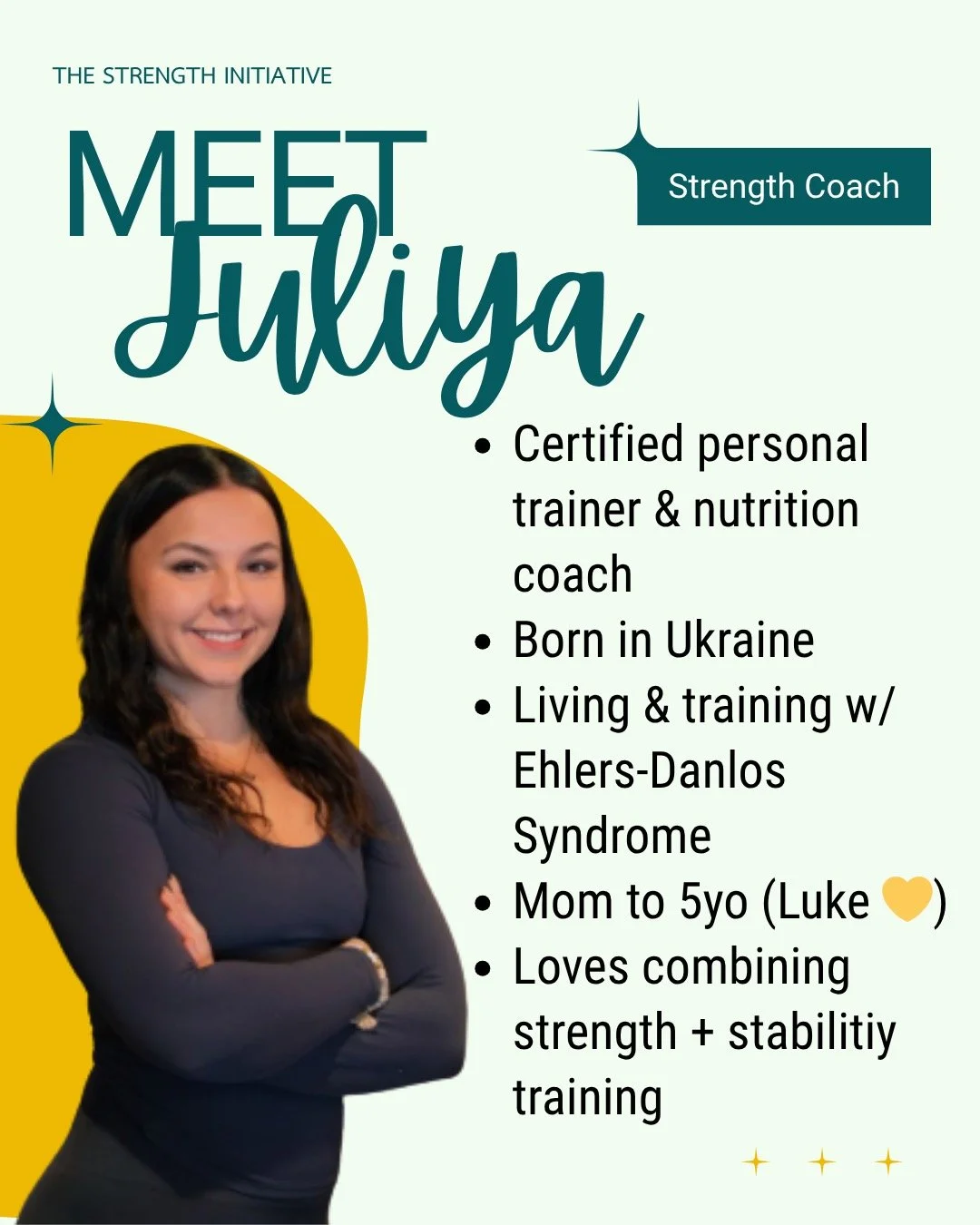 We&rsquo;re so excited to welcome @juliyaoksana to our skilled team of trainers!

After discovering the power of strength training in her own journey with Ehlers-Danlos Syndrome, Juliya brings both lived experience and deep expertise to her coaching.