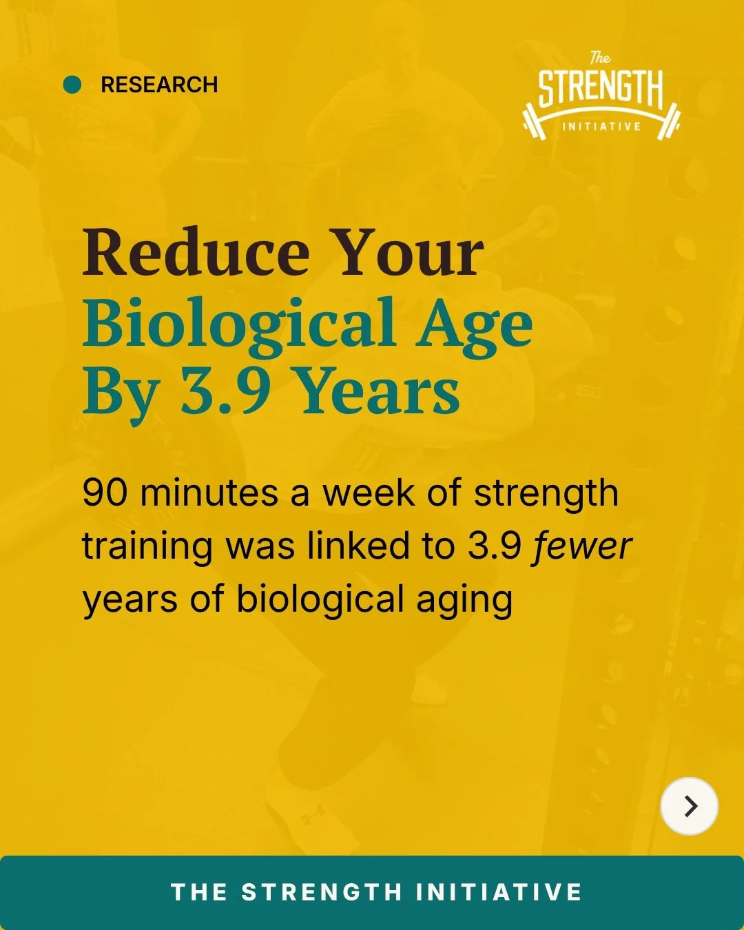 This is bigger than workouts.

90 minutes a week of strength training was linked to 3.9 fewer years of biological aging.

Stronger muscles. Stronger bones. Longer, healthier lives.

And it&rsquo;s even more powerful when done together.

🔗Join us!

#