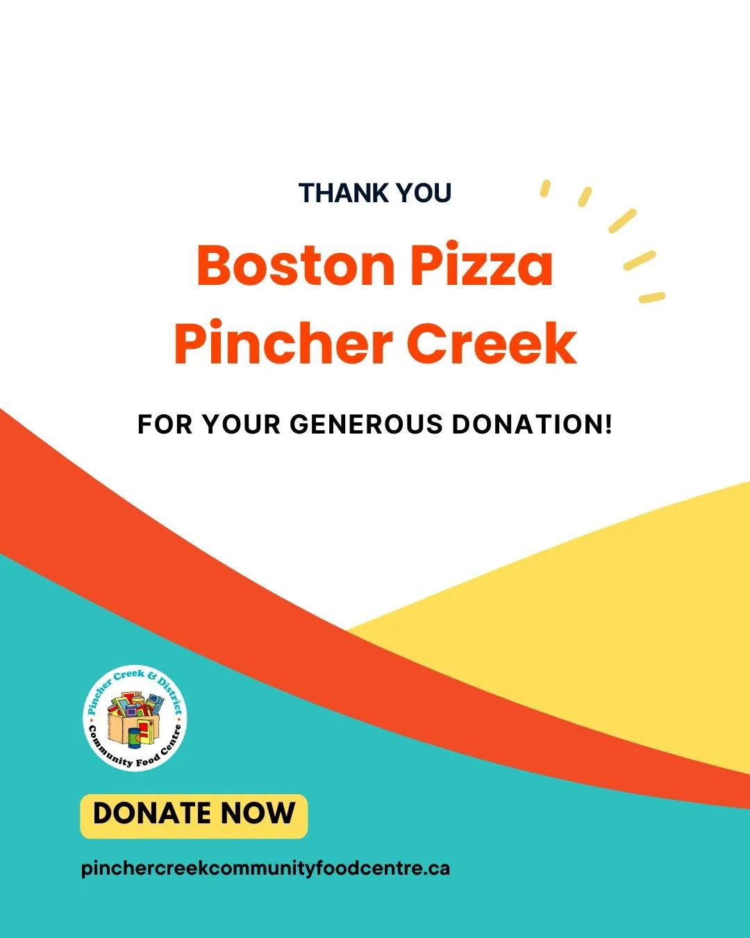 Without our donors, we wouldn't be able to do what we do.

Thank you to Pincher Creek Boston Pizza @bp_pinchercreek who, through their Kids Cards fundraiser, raised an incredible $670 for the Pincher Creek Food Centre. 

Your support makes a big diff