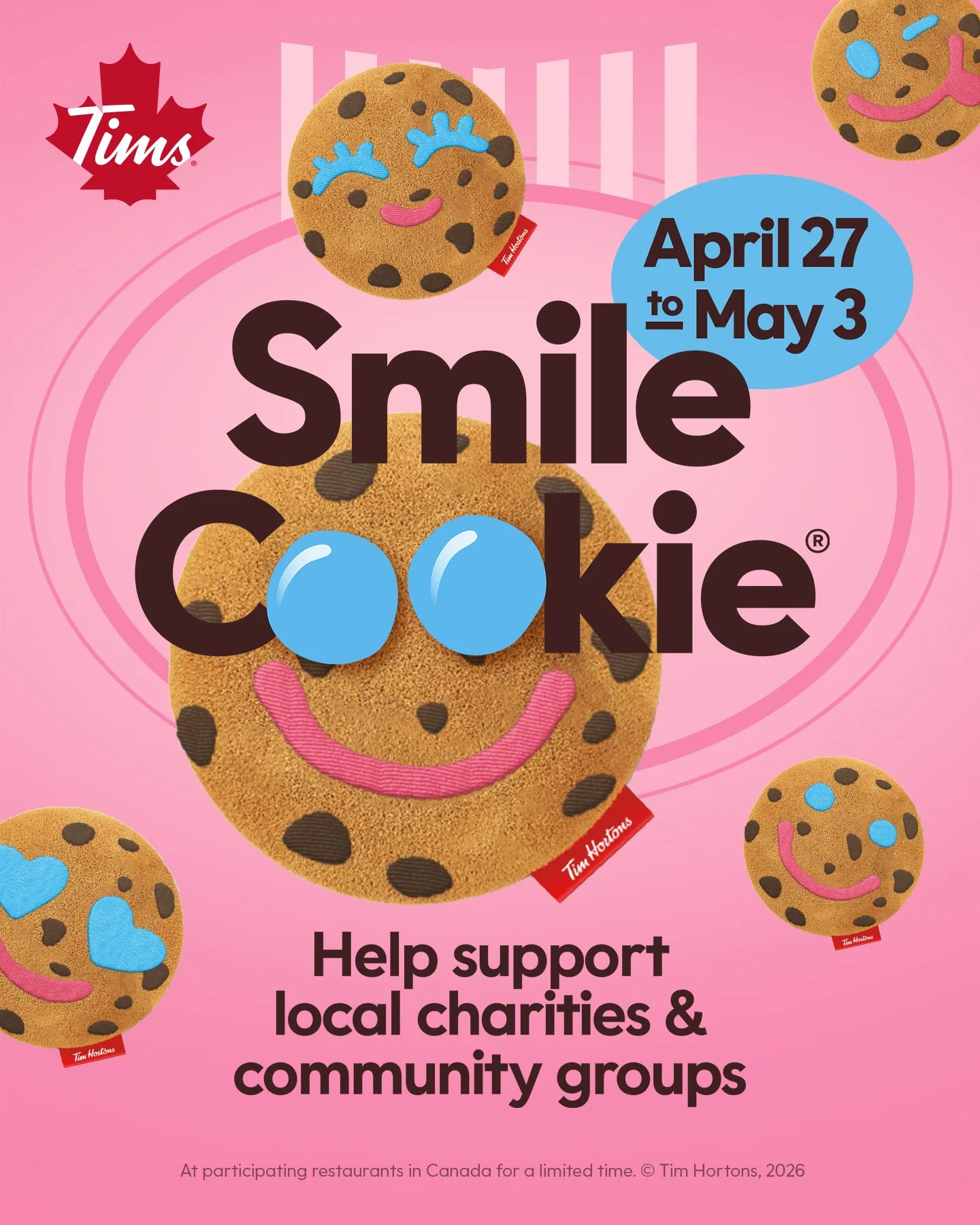 🍪 Smile Cookie Week is still underway at Pincher Creek Tim Hortons.

From now until May 3, 100% of proceeds from Smile Cookies sold will support Pincher Creek Food Centre. Cookies are $2 each, and there are also $5 plushies available.

If you are gr