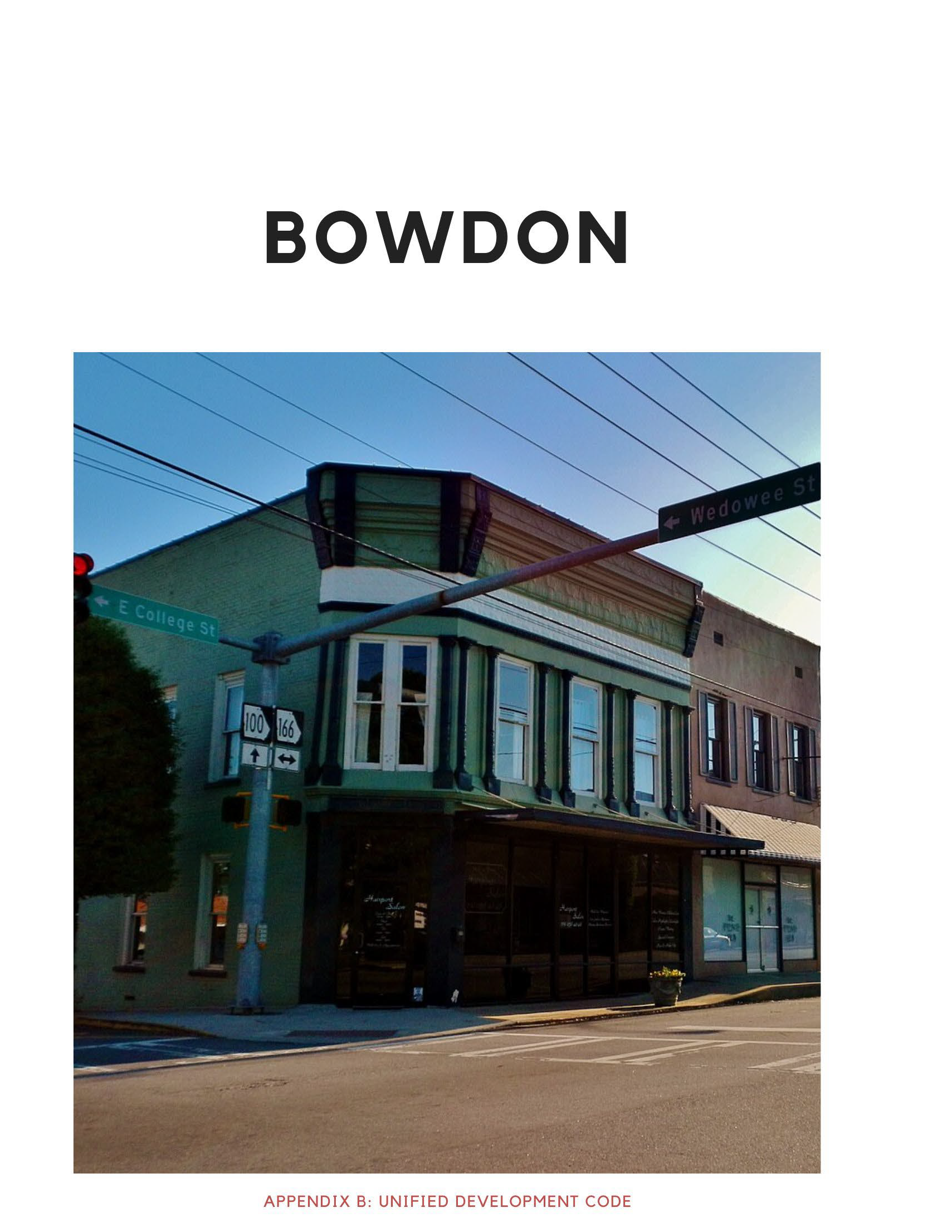 City of Bowdon New Unified Development Code