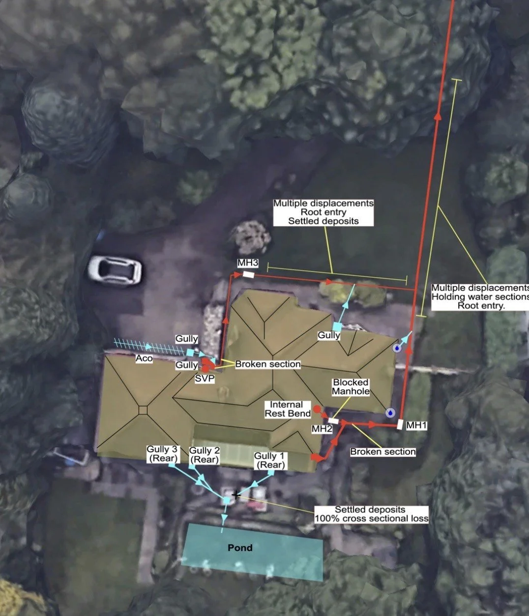 Pre-construction drainage survey for 5-bedroom property