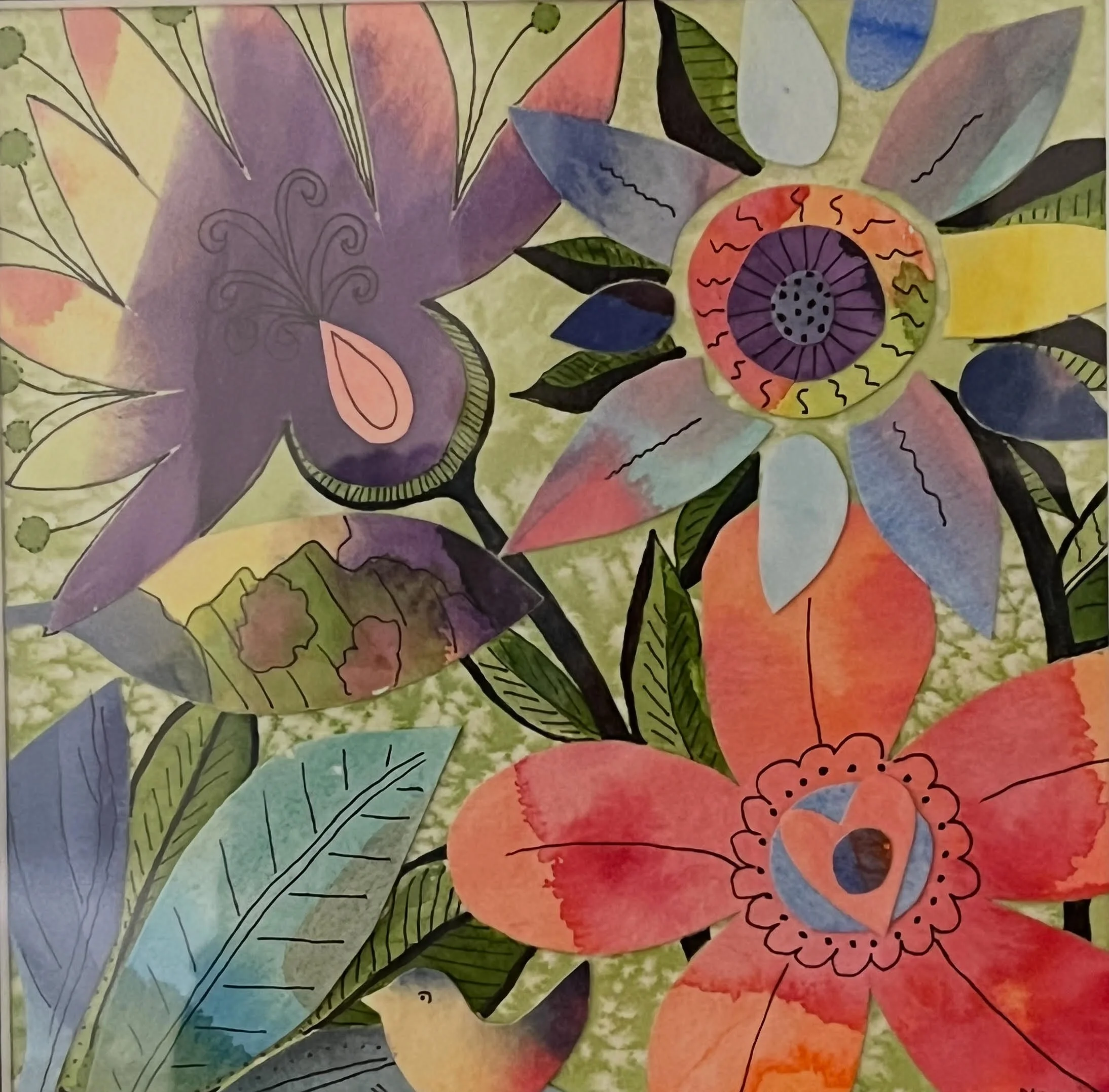 Joy Not Chaos, 11 x 11,  watercolor