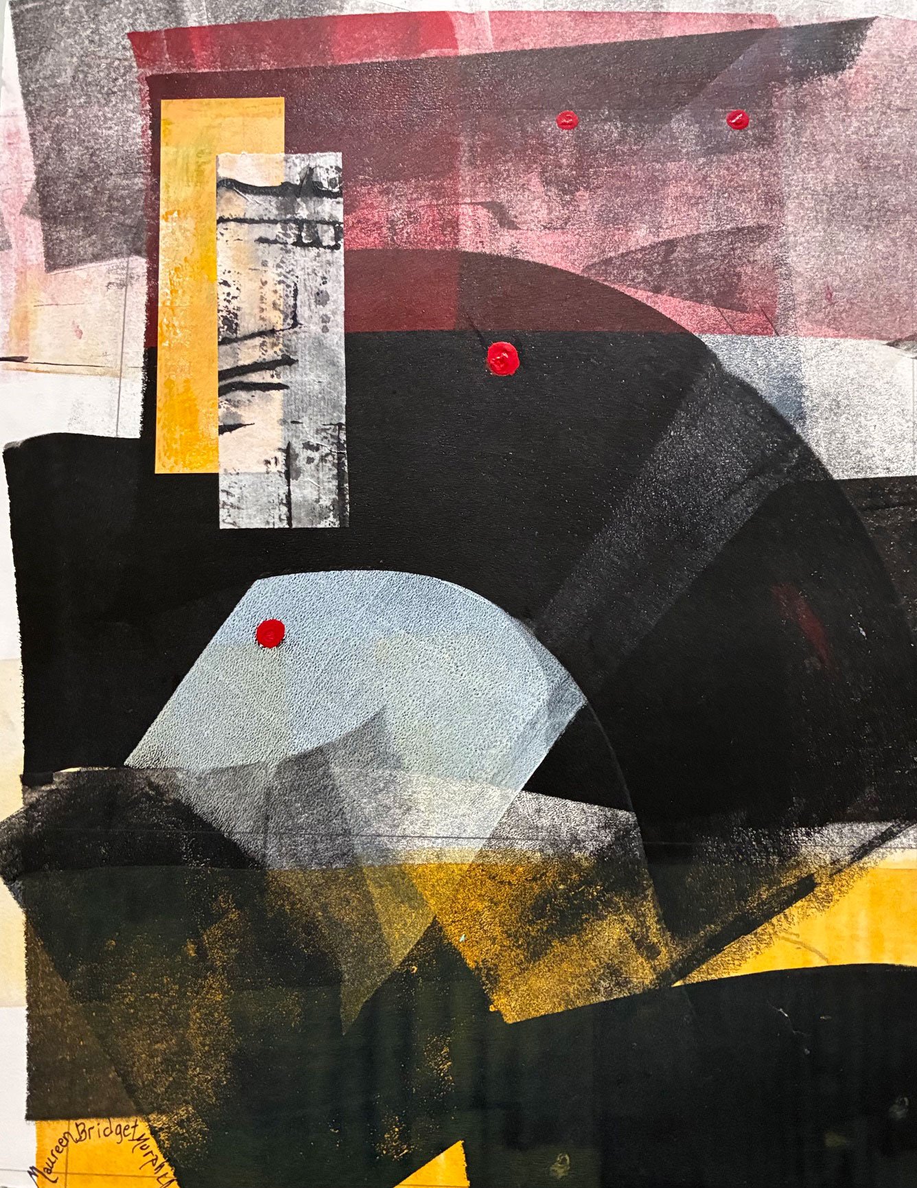 On the Record, 11 x 14, acrylic collage