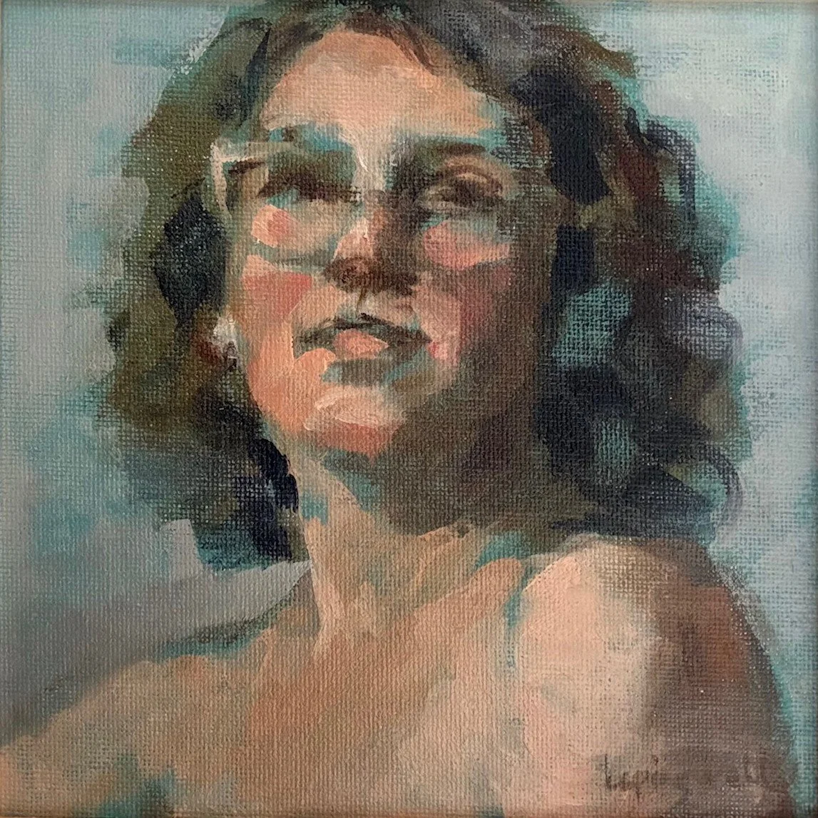 Stephanie, oil, 6 x 6