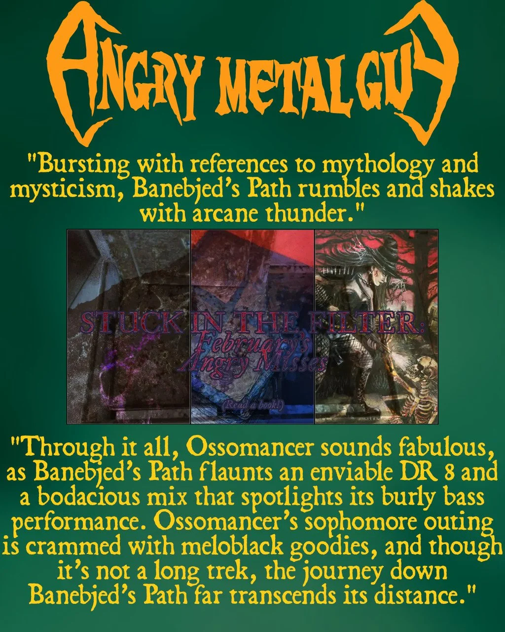 I am honored and excited that we were featured on Angry Metal Guy, yesterday!

Thank you, @angrymetalguy, for the overall favorable review and observations. It's very exciting that we were able to NOT induce your anger with this album!

Once again, t