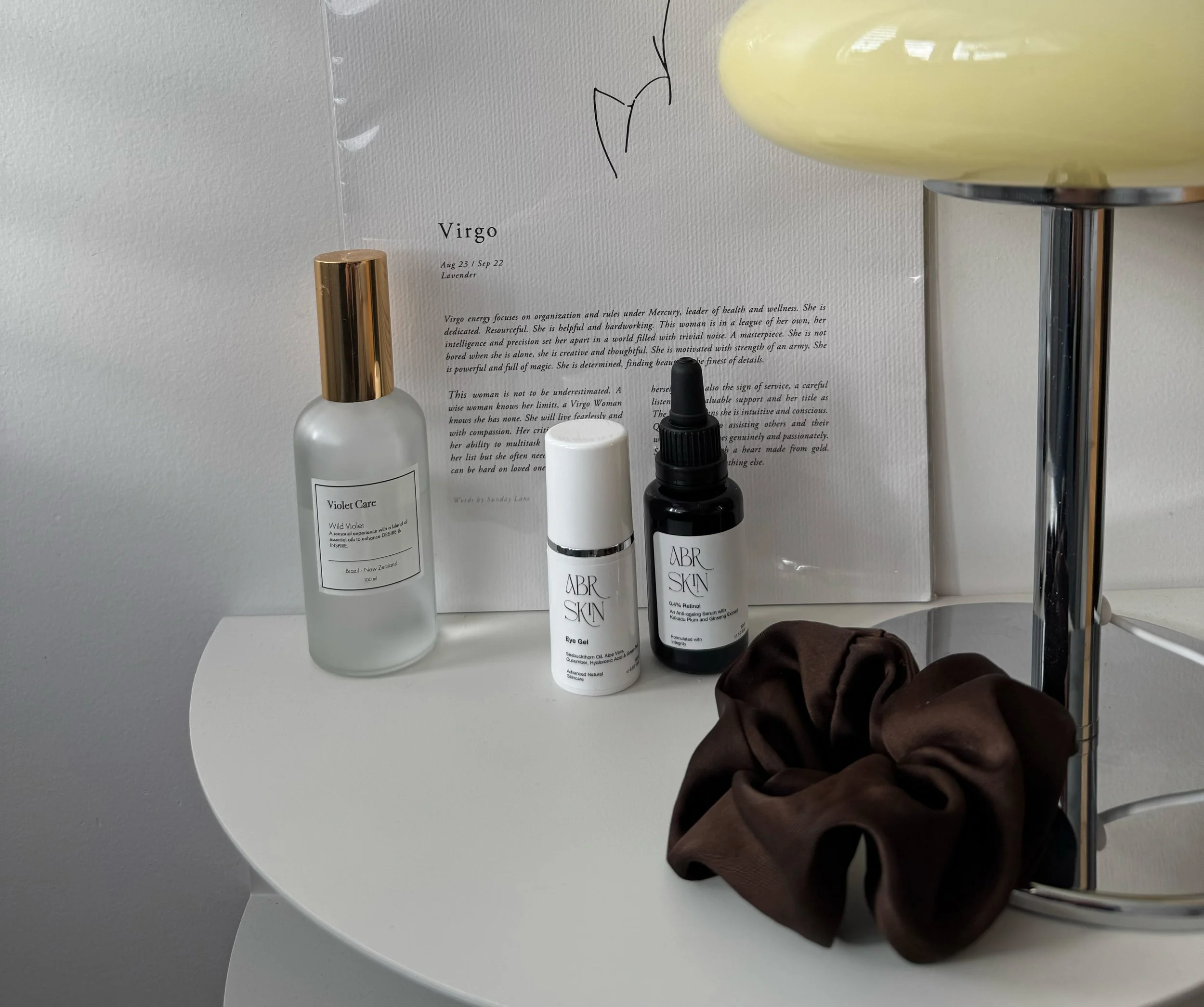 Eye Gel on bedside table with retinol