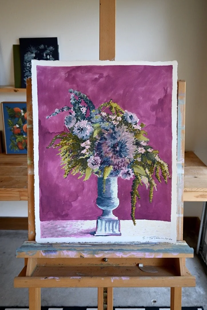 Plum Arrangement I - 16x20.5"