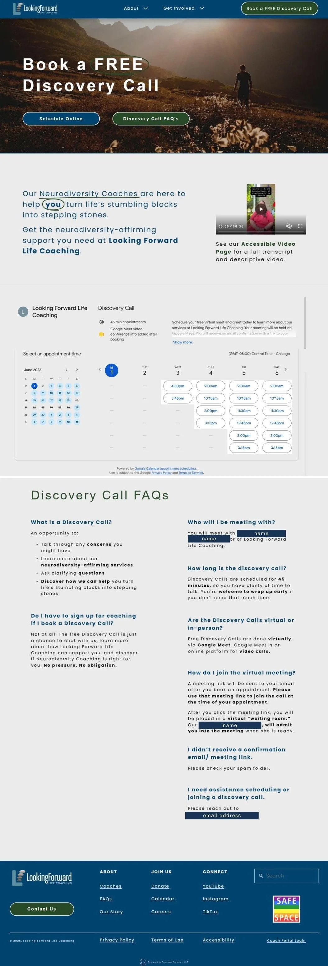Book a Discovery Call page in new site design