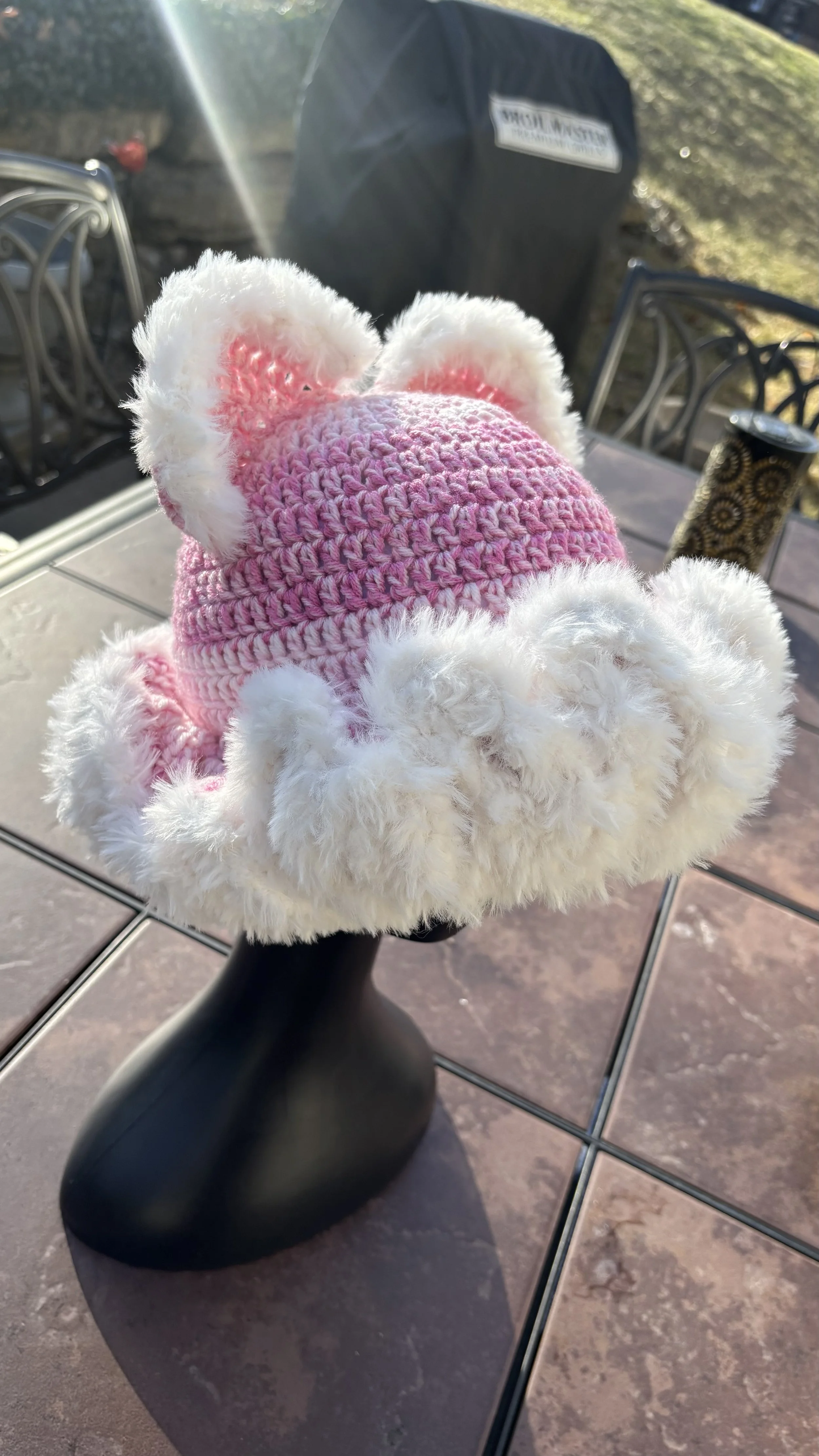 Crochet Faux Fur Bear Ruffle