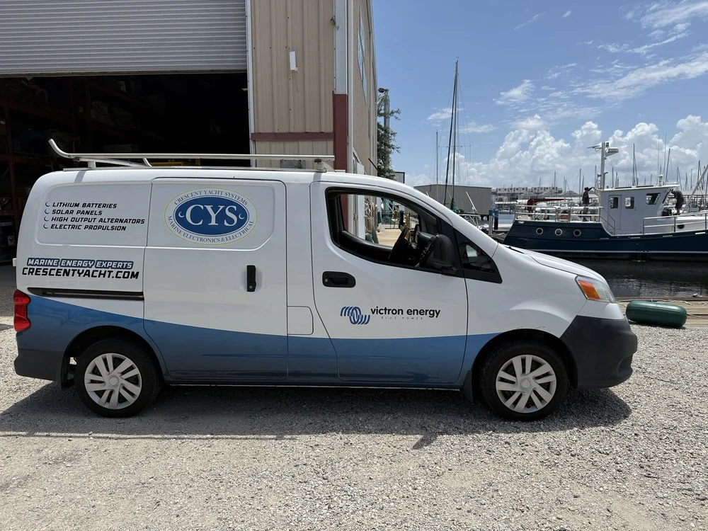 Crescent Yacht Systems service van at the marina