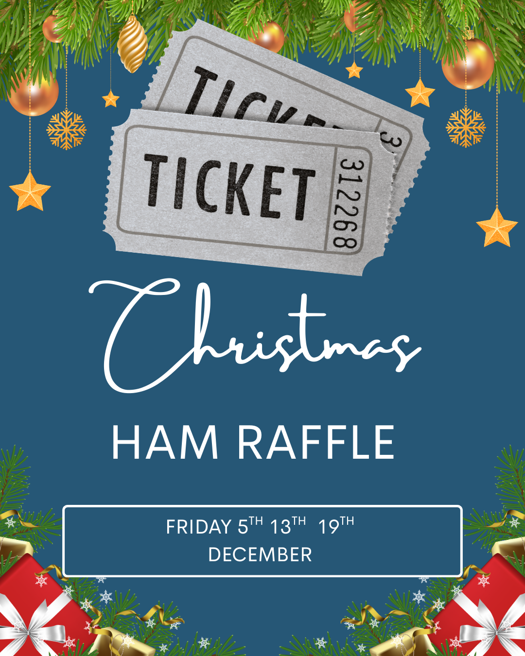 FRIDAY NIGHT XMAS HAM RAFFLE 
