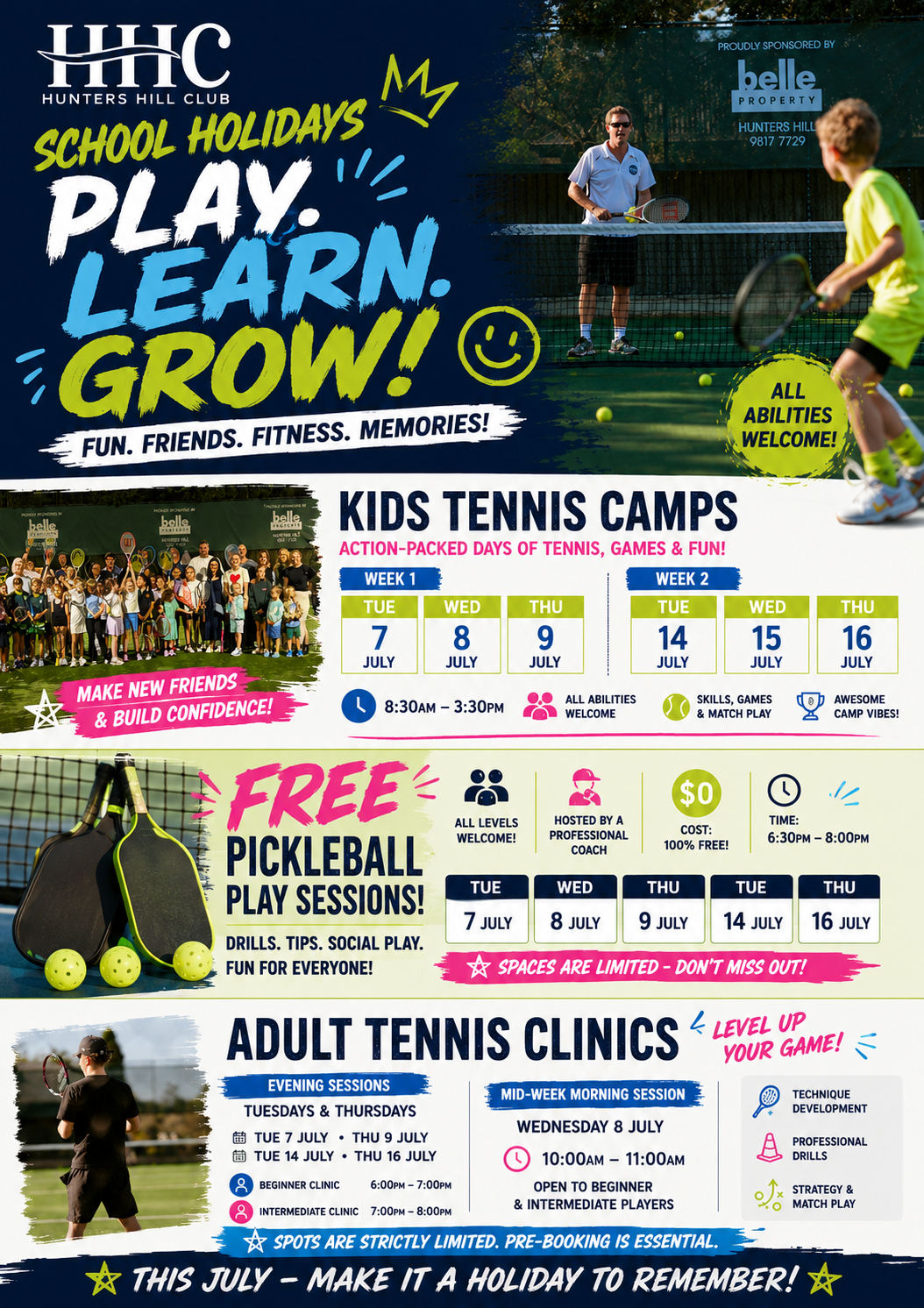 July School Holiday Tennis &amp; Pickleball