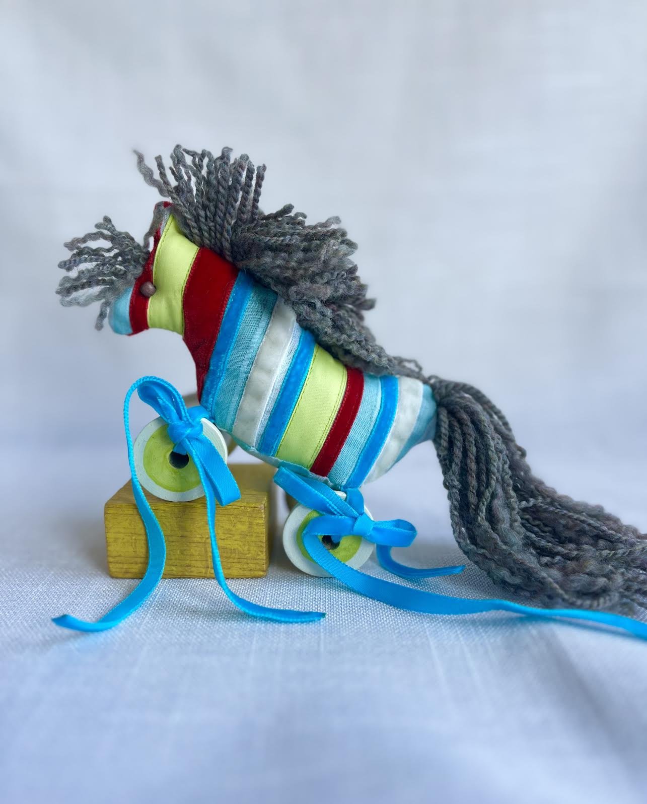 Handmade Velvet Stripe Spool Pony