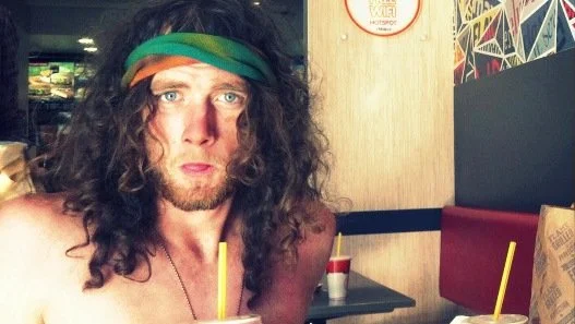 Cale Anderson  as a hippie at McDonalds