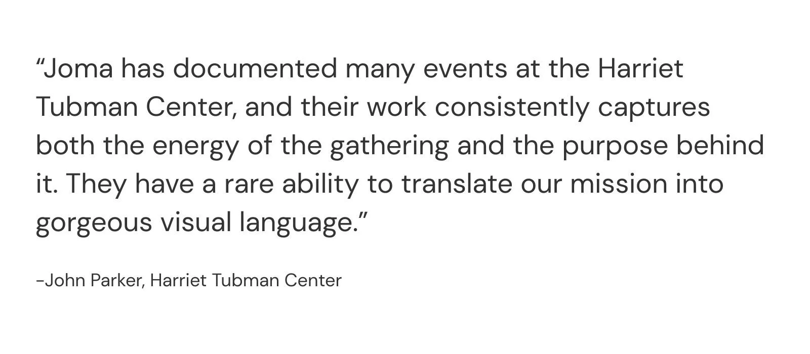 John Parker, Harriet Tubman Center