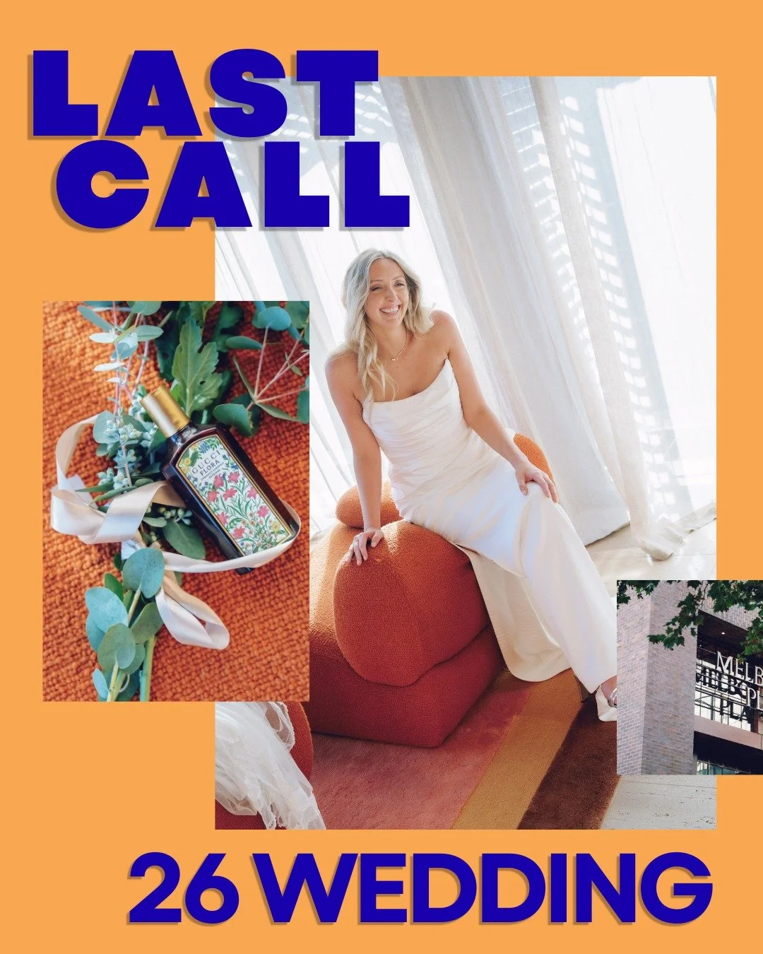 2026 WEDDINGS &mdash; FINAL AVAILABILITY
For couples in Melbourne and Sydney

Limited remaining dates available for 2026 weddings

All 2026 bookings confirmed at this stage will receive 10 percent off the package price

For availability and details, 