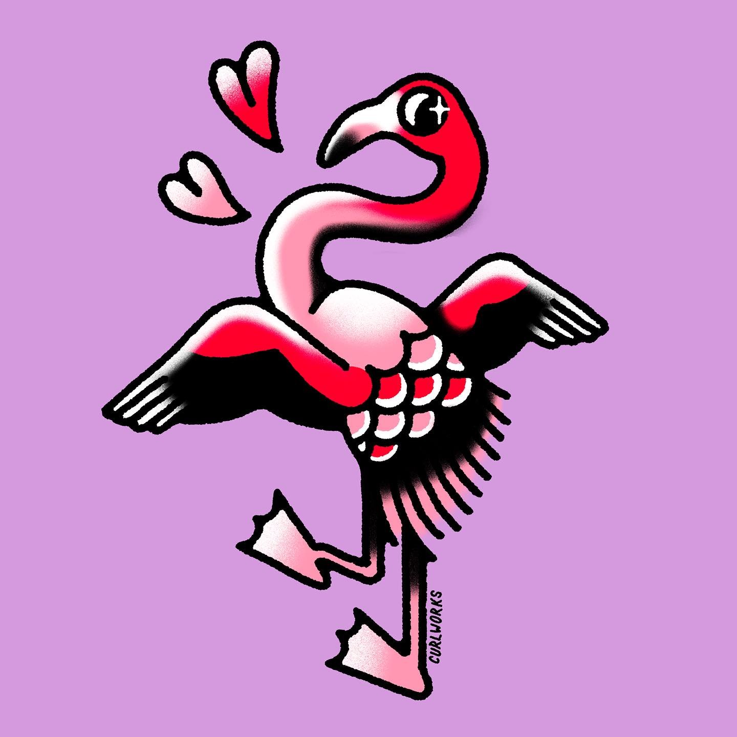 Sticker of the month for June :) a flirty little flamingo. He&rsquo;s showing you his wings. He wants to know if you like him? Go sign up for the club and you can snag a sticker of a different guy each month!  #flamingo #sticker