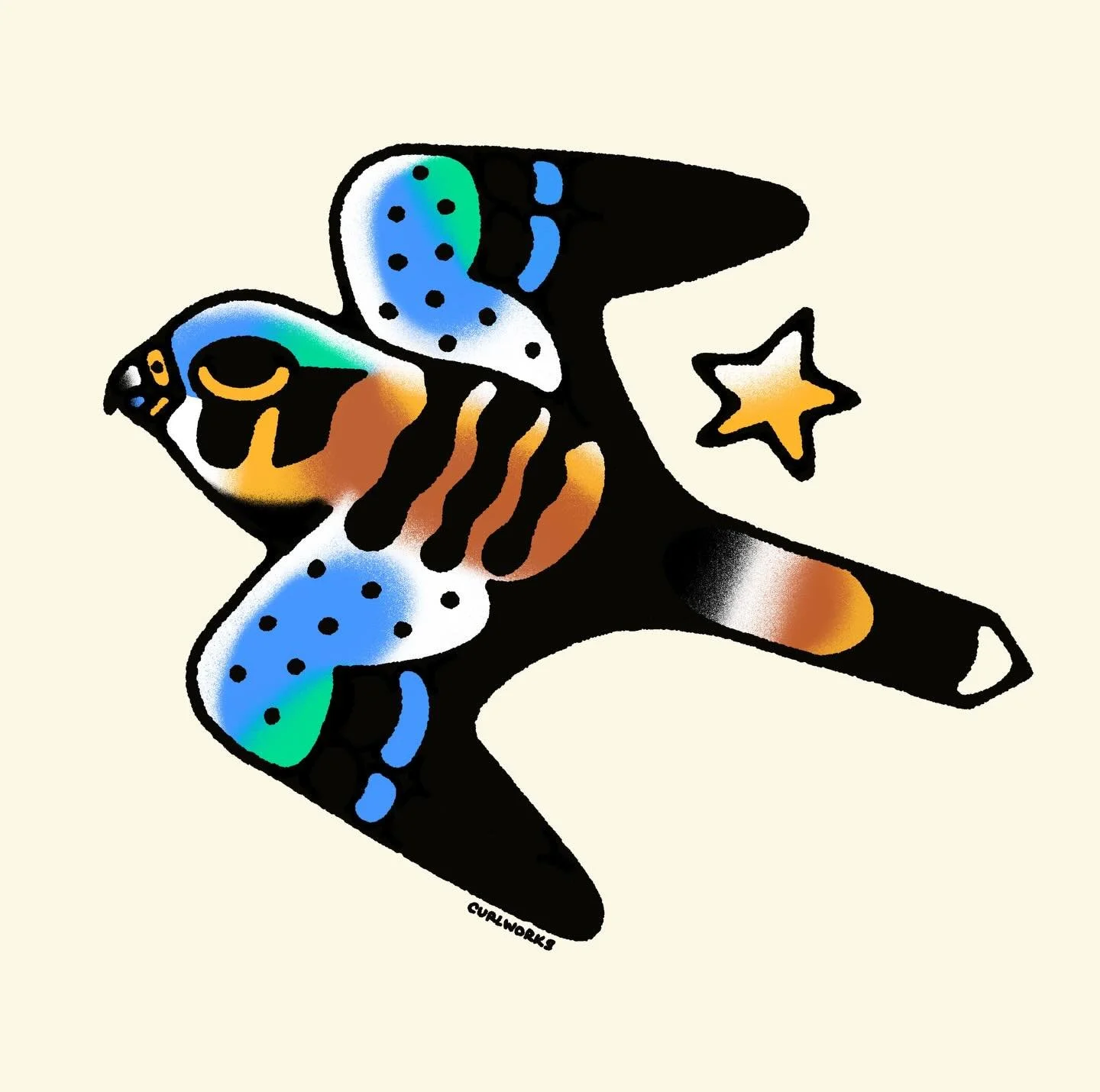 Sharing our very late sticker of the month&mdash; this one is a tattoo design for our friend Alex who let us print it for the club this month. You&rsquo;ve got til midnight tonight to sign up in the shop if you want it! Catch us tomorrow at the Q.arm