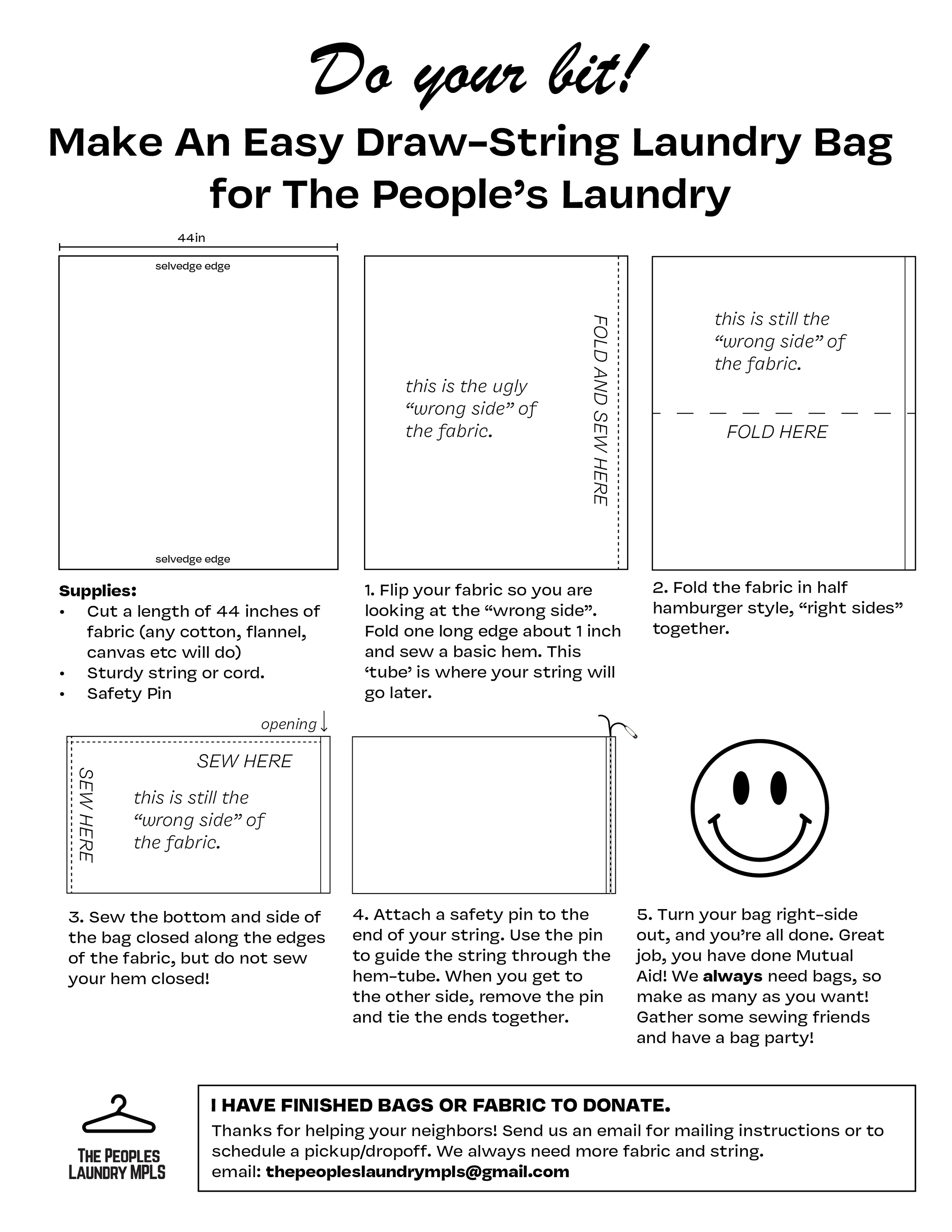 Like to Sew? Make some Laundry Bags for The People’s Laundry!