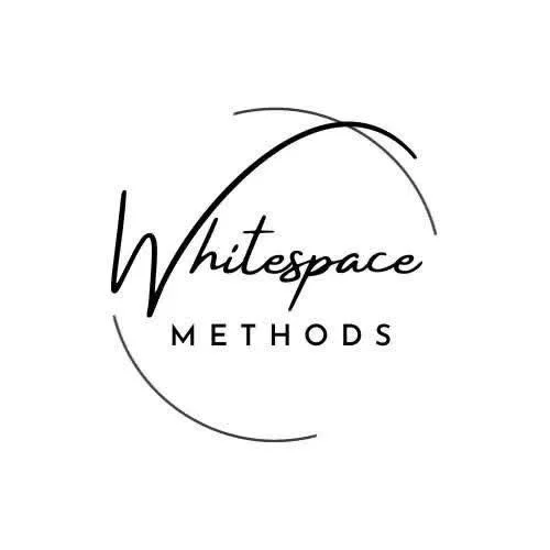 Logo with the text 'Whitespace Methods' in a stylish font, surrounded by curved lines.