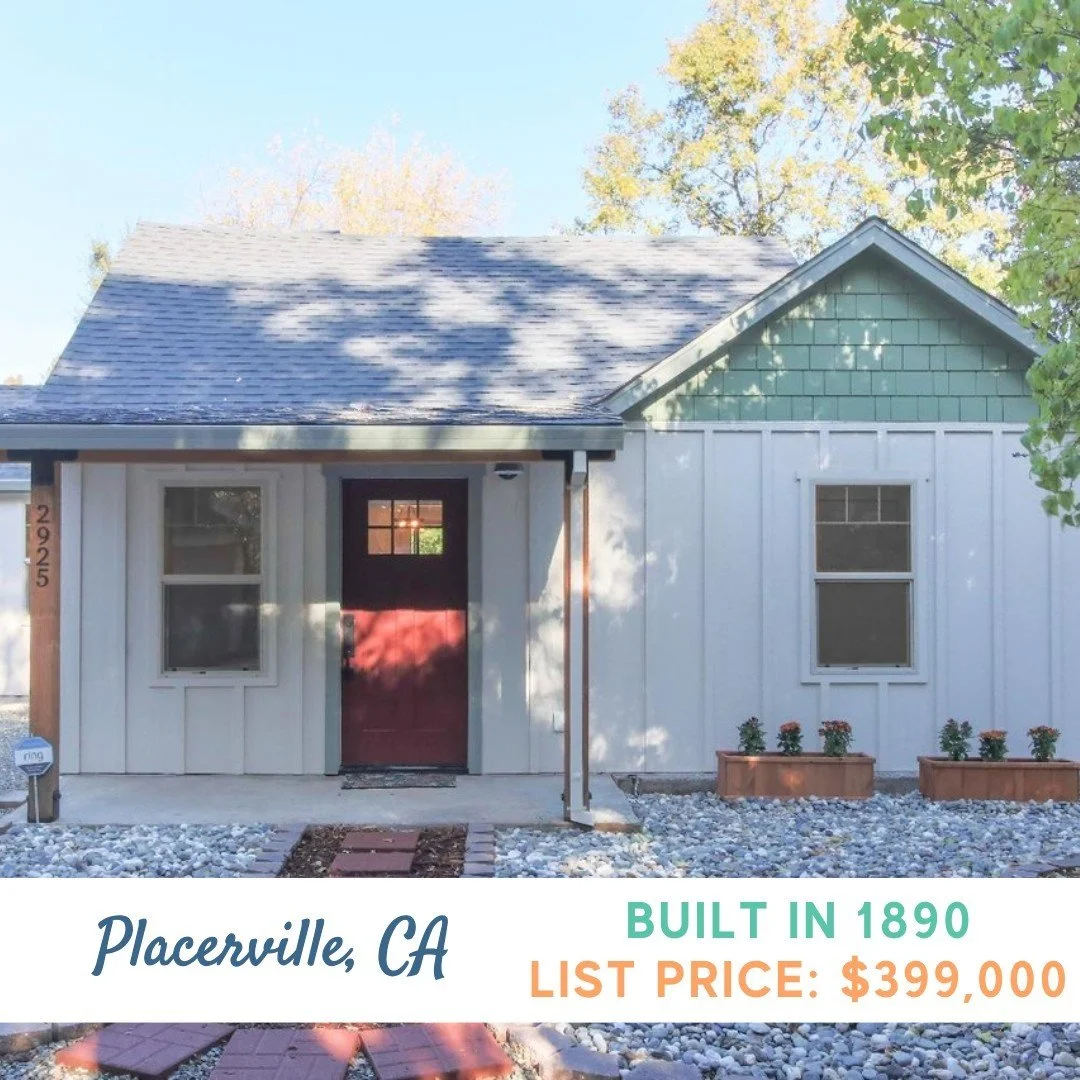 🏡 Is a home too small if it's yours? Small homes at small prices.✨ DM for full listing! ✨

📍 Placerville, California
⏳ Built in 1890
🛏️ 2 bedrooms
🛁  2 bathrooms
🏡  925 sq ft
💵 $399,000

Listing courtesy of Nate Kalsbeek, Windermere Signature P