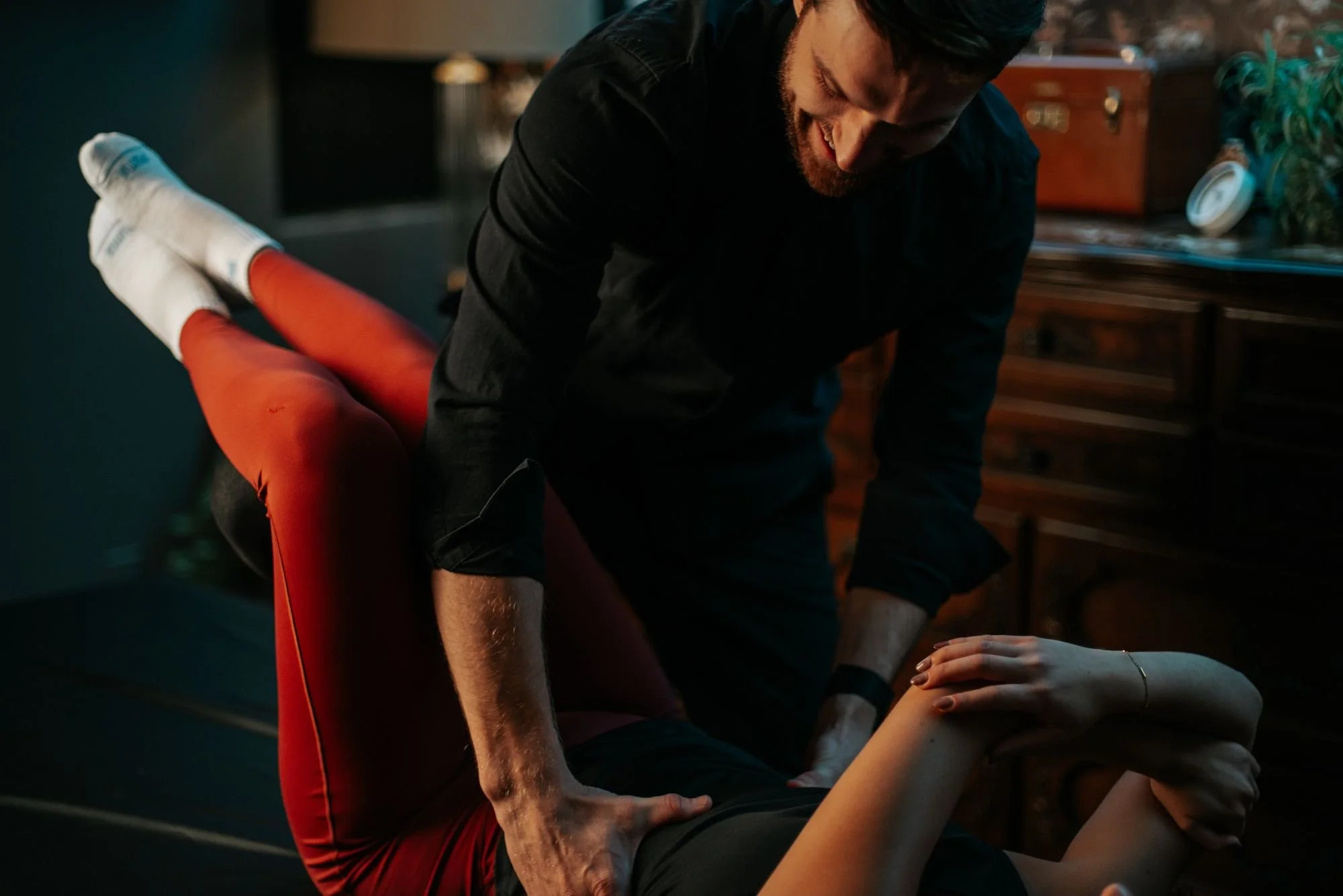 ICBC kinesiology rehabilitation treatment for hip and spine mobility at The Den Wellness Collective in Vancouver