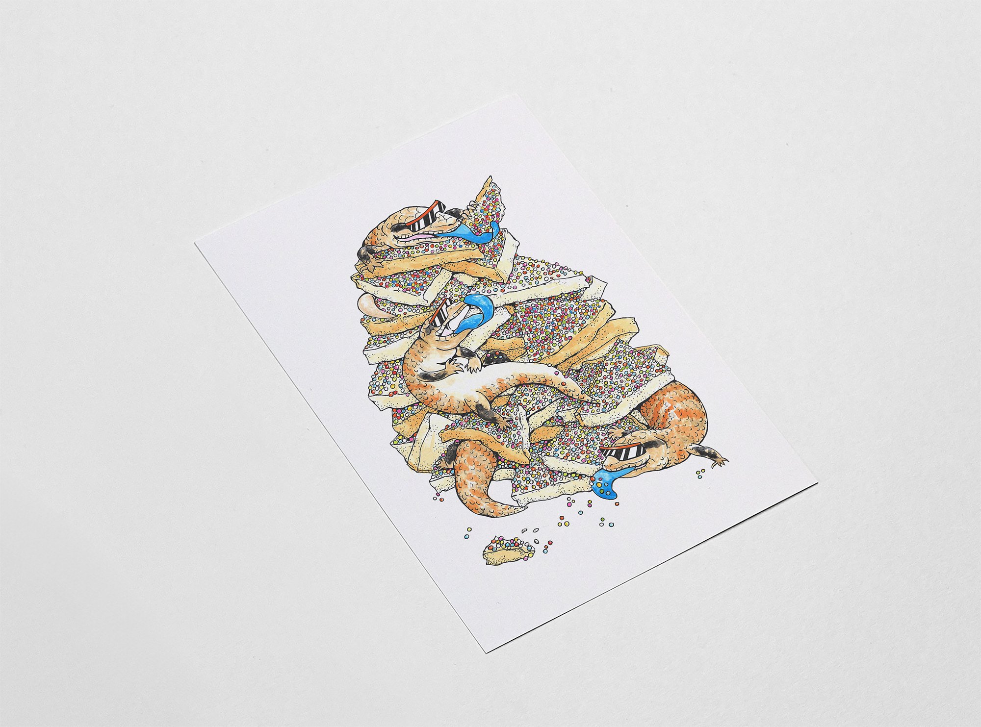 DPWYF_BLUE TONGUE FAIRY BREAD_Art Print_MOCKUP_unframed flat.jpg
