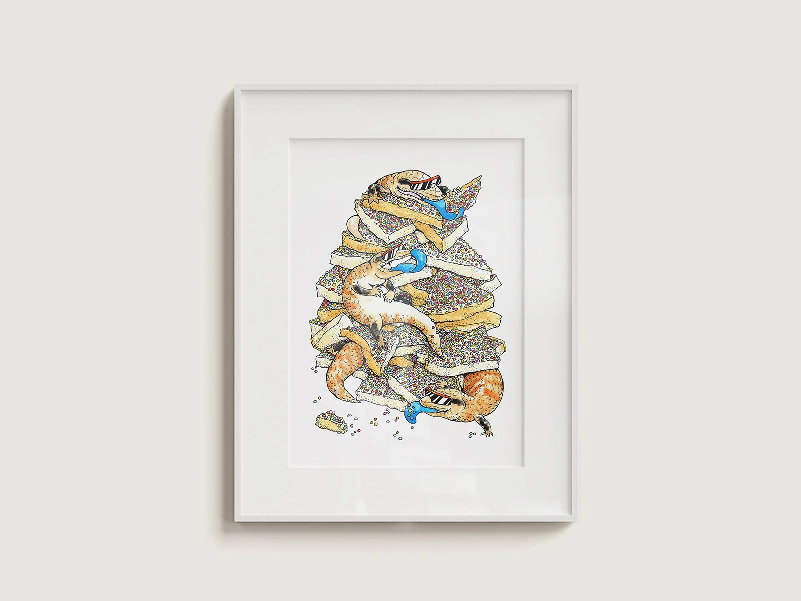 DPWYF_BLUE TONGUE FAIRY BREAD_Art Print_MOCKUP_framed flat.jpg