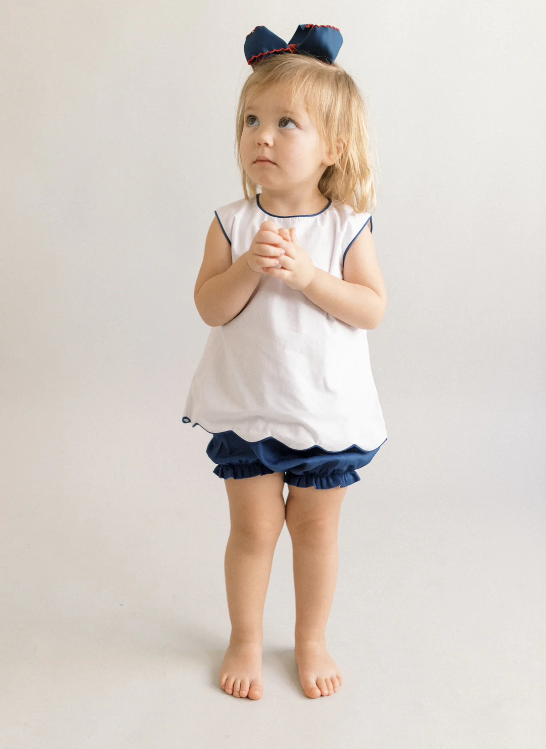 Girls' Bow Back Scalloped Set